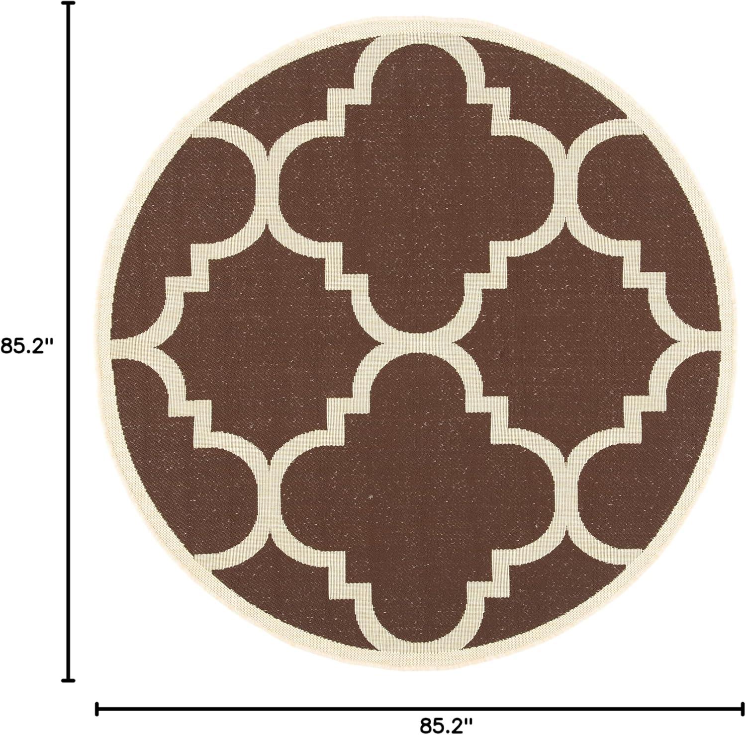 image:imageSAFAVIEH Courtyard Collection 8 x 11 BlueBeige CY6243 Moroccan Trellis Indoor Outdoor Waterproof EasyCleaning Patio Backyard Mudroom AreaRugDark Brown