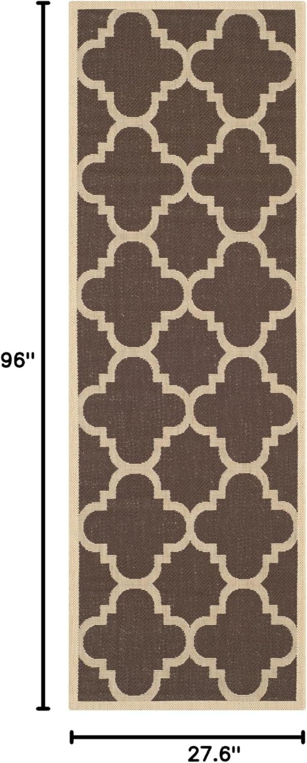 image:imageSAFAVIEH Courtyard Collection 8 x 11 BlueBeige CY6243 Moroccan Trellis Indoor Outdoor Waterproof EasyCleaning Patio Backyard Mudroom AreaRugDark Brown