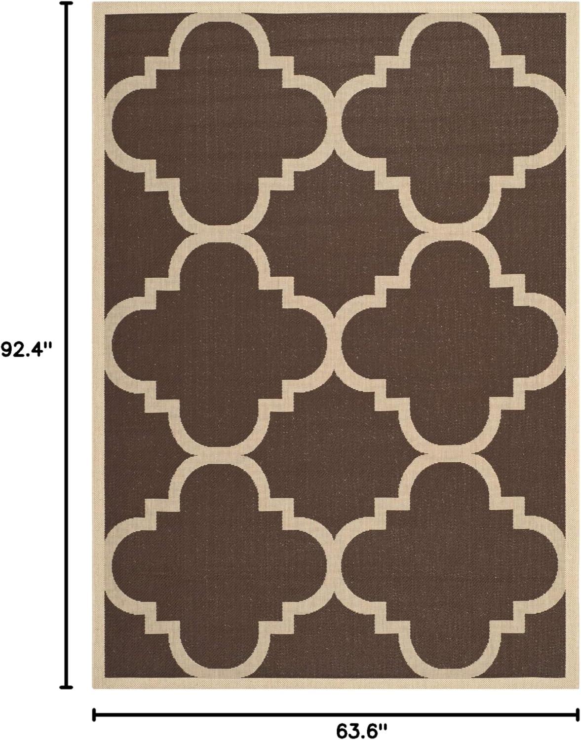 image:imageSAFAVIEH Courtyard Collection 8 x 11 BlueBeige CY6243 Moroccan Trellis Indoor Outdoor Waterproof EasyCleaning Patio Backyard Mudroom AreaRugDark Brown