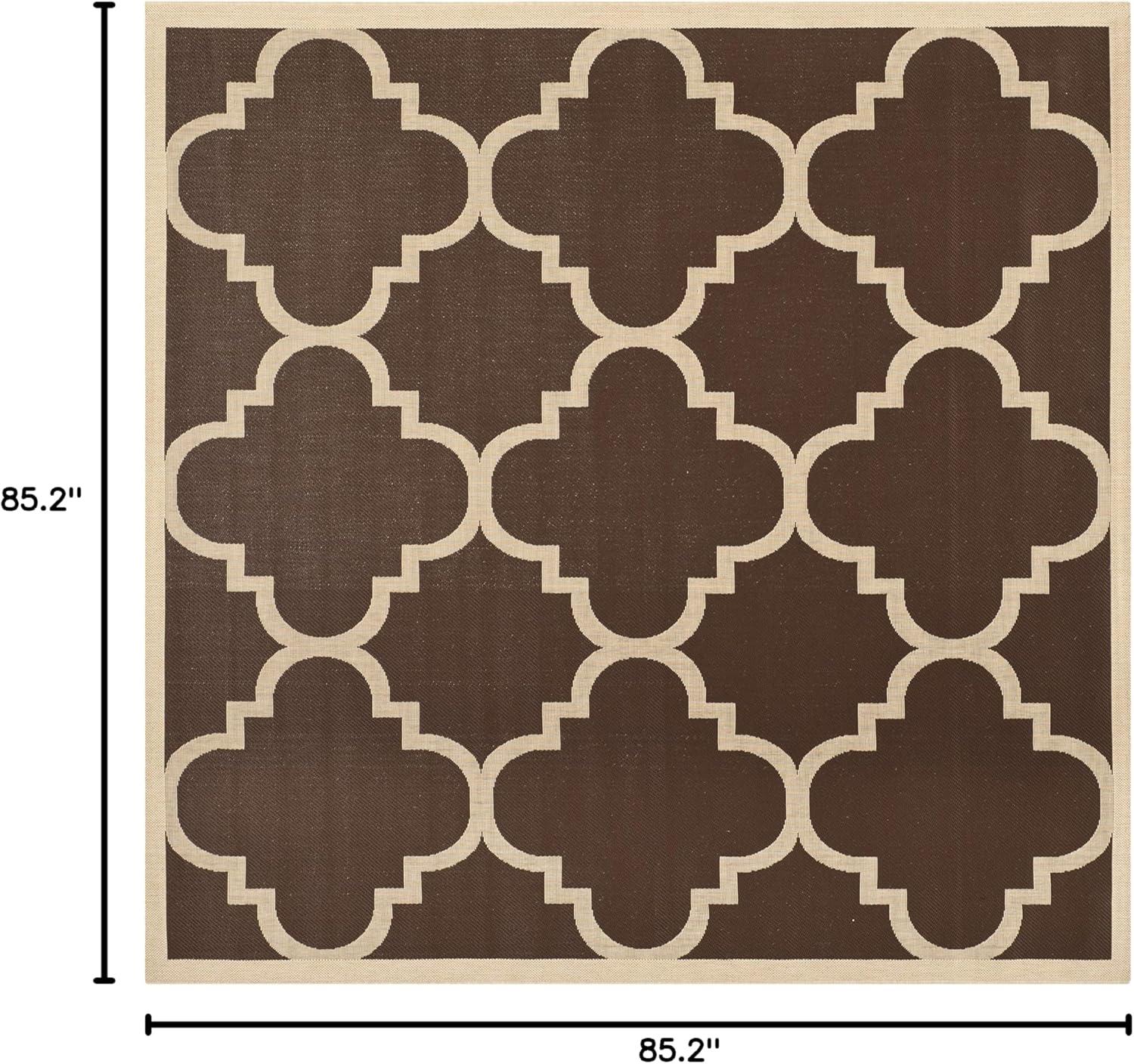 image:imageSAFAVIEH Courtyard Collection 8 x 11 BlueBeige CY6243 Moroccan Trellis Indoor Outdoor Waterproof EasyCleaning Patio Backyard Mudroom AreaRugDark Brown