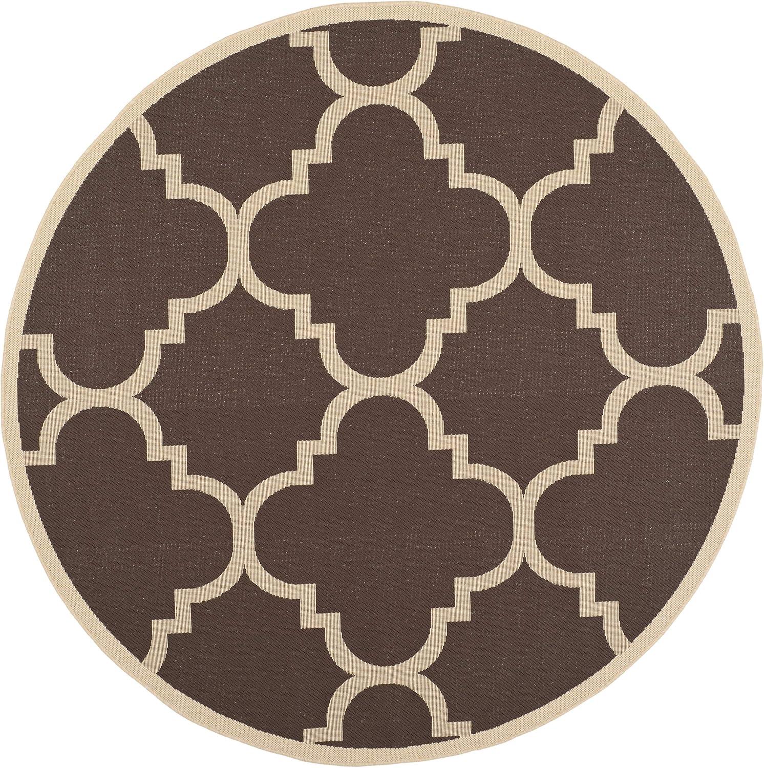 image:imageSAFAVIEH Courtyard Collection 8 x 11 BlueBeige CY6243 Moroccan Trellis Indoor Outdoor Waterproof EasyCleaning Patio Backyard Mudroom AreaRugDark Brown