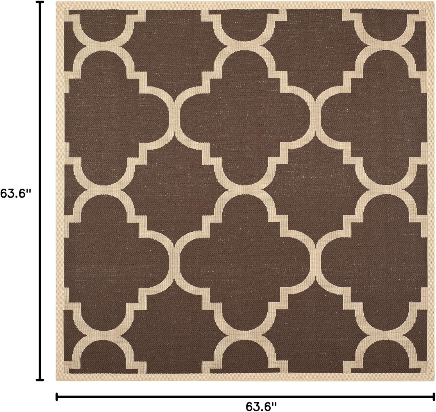 image:imageSAFAVIEH Courtyard Collection 8 x 11 BlueBeige CY6243 Moroccan Trellis Indoor Outdoor Waterproof EasyCleaning Patio Backyard Mudroom AreaRugDark Brown
