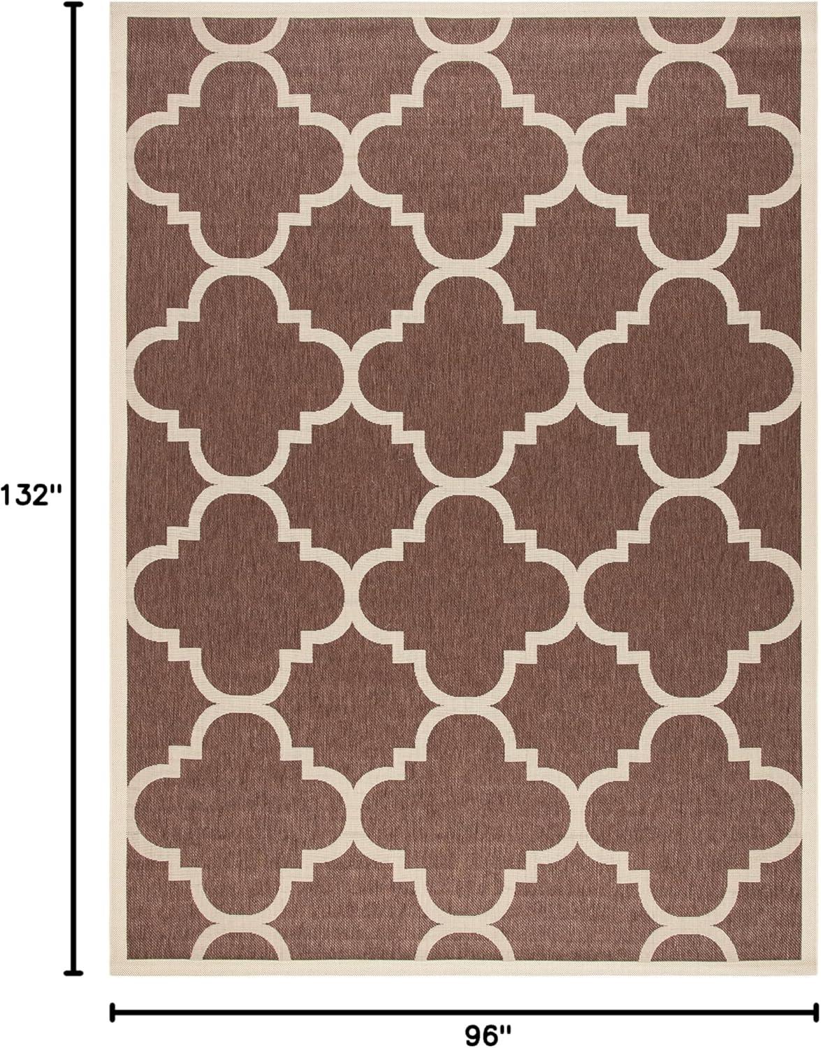 image:imageSAFAVIEH Courtyard Collection 8 x 11 BlueBeige CY6243 Moroccan Trellis Indoor Outdoor Waterproof EasyCleaning Patio Backyard Mudroom AreaRugDark Brown