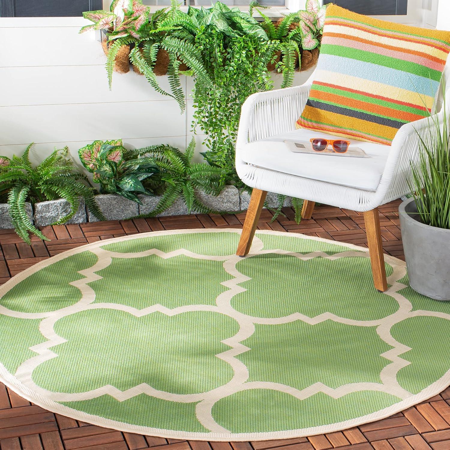 image:imageSAFAVIEH Courtyard Collection 8 x 11 BlueBeige CY6243 Moroccan Trellis Indoor Outdoor Waterproof EasyCleaning Patio Backyard Mudroom AreaRugGreenBeige