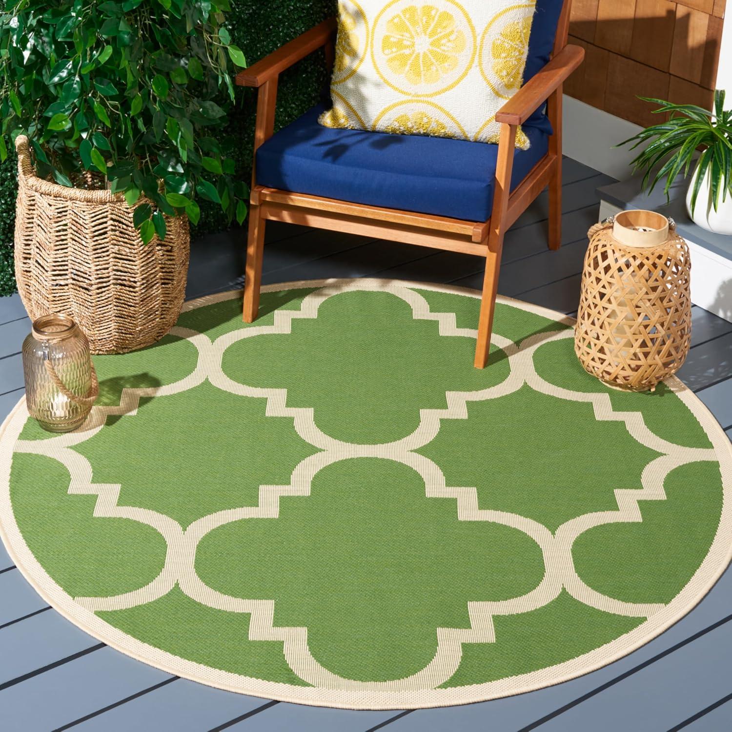 image:imageSAFAVIEH Courtyard Collection 8 x 11 BlueBeige CY6243 Moroccan Trellis Indoor Outdoor Waterproof EasyCleaning Patio Backyard Mudroom AreaRugGreenBeige