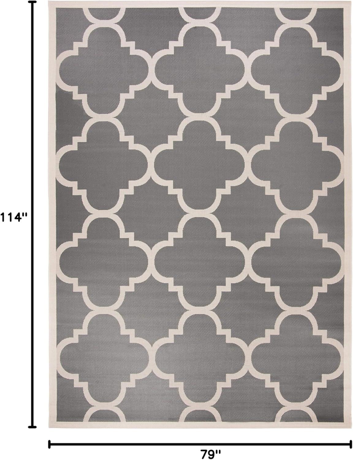 image:imageSAFAVIEH Courtyard Collection 8 x 11 BlueBeige CY6243 Moroccan Trellis Indoor Outdoor Waterproof EasyCleaning Patio Backyard Mudroom AreaRugGreyBeige