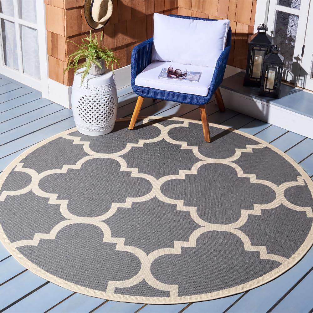 image:imageSAFAVIEH Courtyard Collection 8 x 11 BlueBeige CY6243 Moroccan Trellis Indoor Outdoor Waterproof EasyCleaning Patio Backyard Mudroom AreaRugGreyBeige