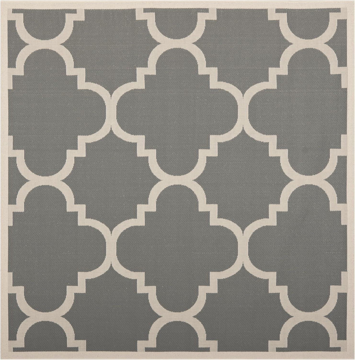 image:imageSAFAVIEH Courtyard Collection 8 x 11 BlueBeige CY6243 Moroccan Trellis Indoor Outdoor Waterproof EasyCleaning Patio Backyard Mudroom AreaRugGreyBeige