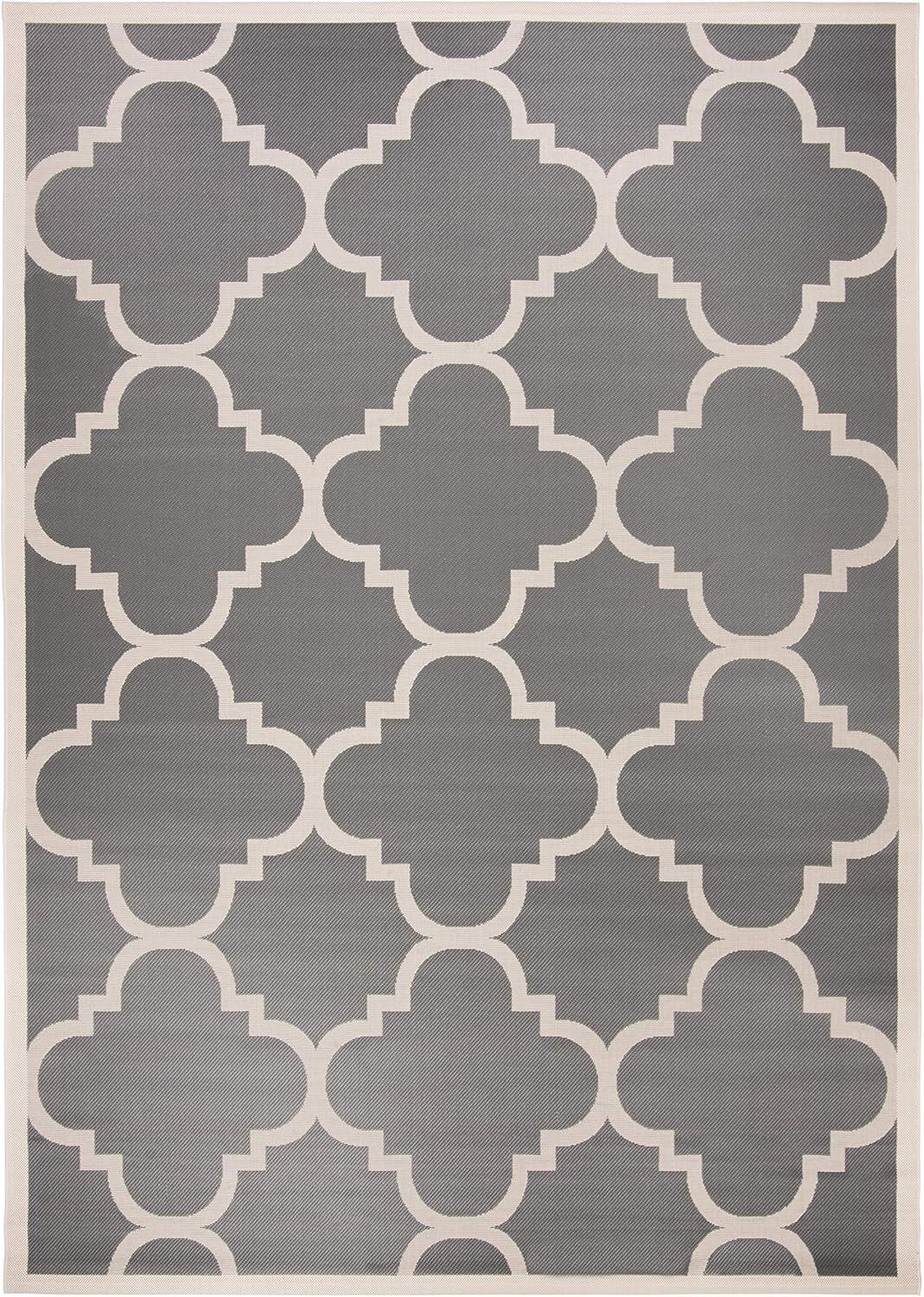 image:imageSAFAVIEH Courtyard Collection 8 x 11 BlueBeige CY6243 Moroccan Trellis Indoor Outdoor Waterproof EasyCleaning Patio Backyard Mudroom AreaRugGreyBeige