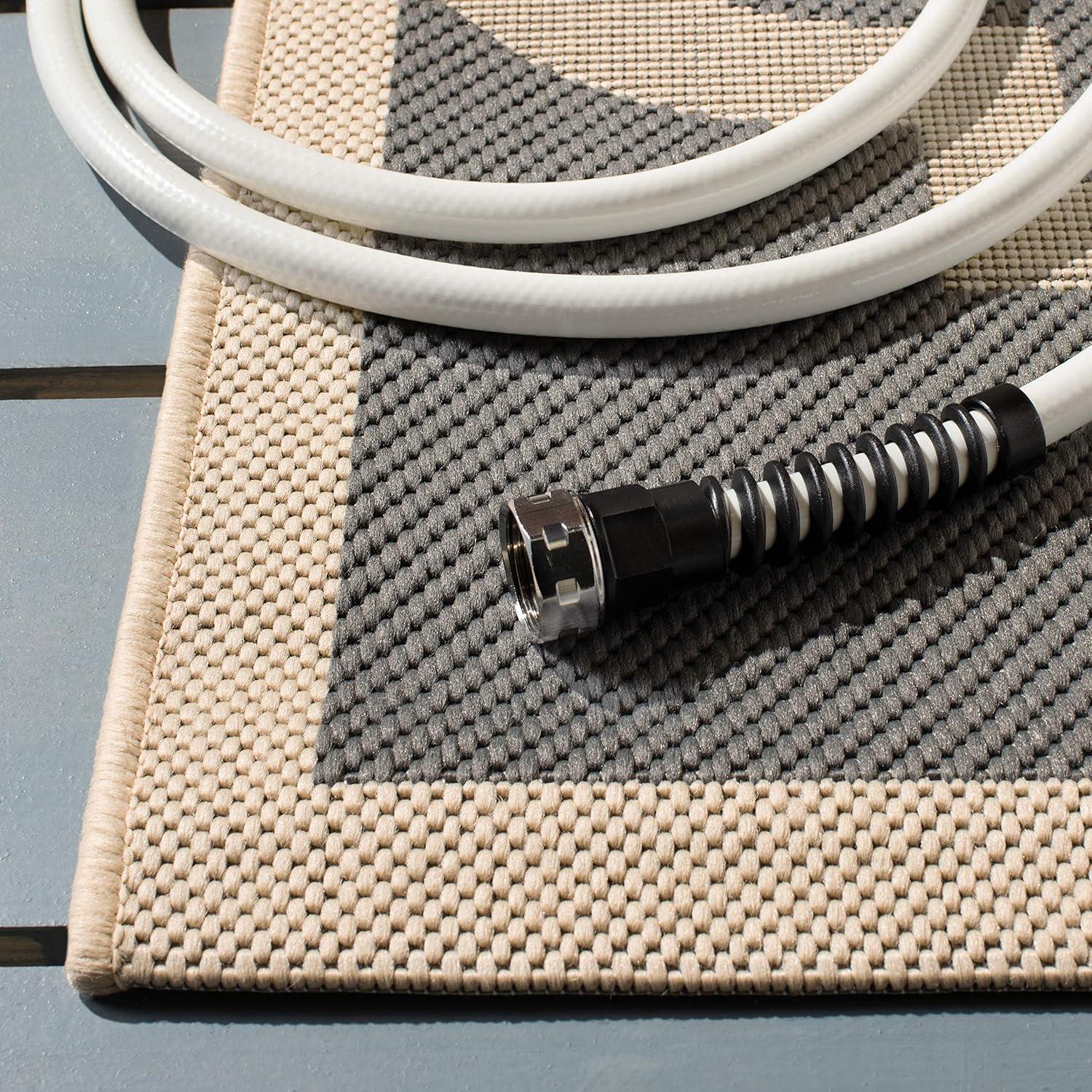 image:imageSAFAVIEH Courtyard Collection 8 x 11 BlueBeige CY6243 Moroccan Trellis Indoor Outdoor Waterproof EasyCleaning Patio Backyard Mudroom AreaRugGreyBeige