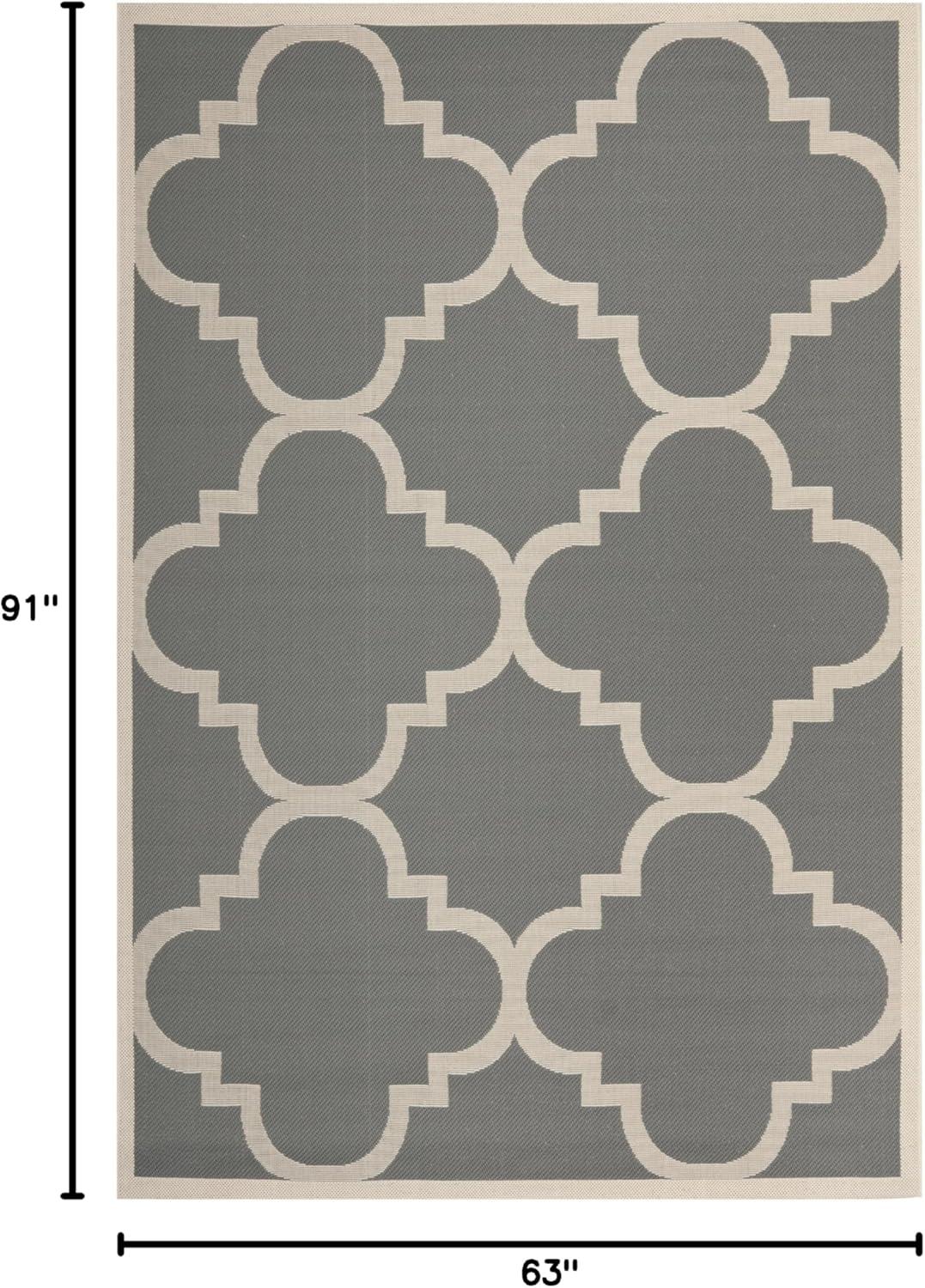 image:imageSAFAVIEH Courtyard Collection 8 x 11 BlueBeige CY6243 Moroccan Trellis Indoor Outdoor Waterproof EasyCleaning Patio Backyard Mudroom AreaRugGreyBeige