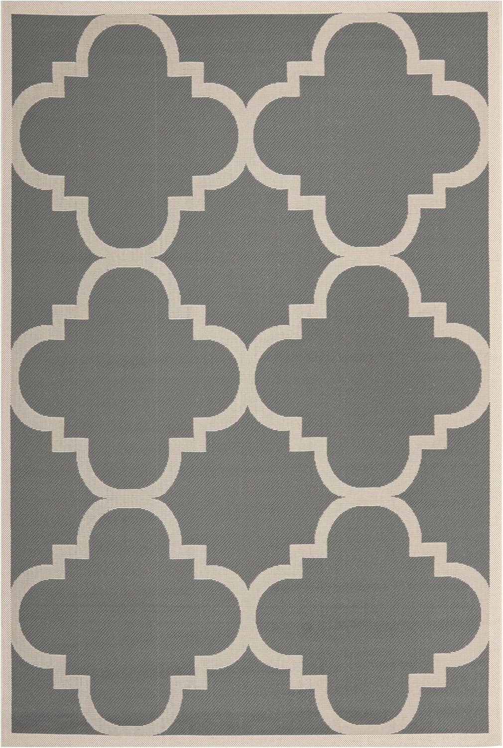 image:imageSAFAVIEH Courtyard Collection 8 x 11 BlueBeige CY6243 Moroccan Trellis Indoor Outdoor Waterproof EasyCleaning Patio Backyard Mudroom AreaRugGreyBeige