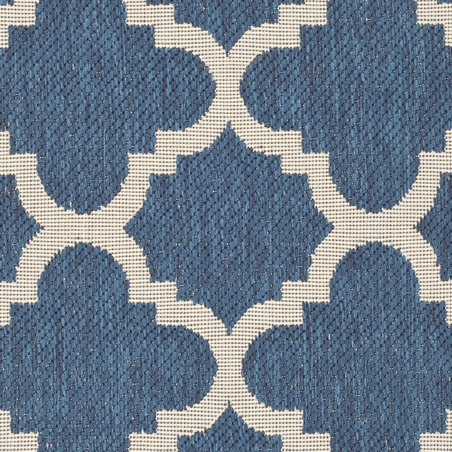 image:imageSAFAVIEH Courtyard Collection 8 x 11 BlueBeige CY6243 Moroccan Trellis Indoor Outdoor Waterproof EasyCleaning Patio Backyard Mudroom AreaRugNavy Beige