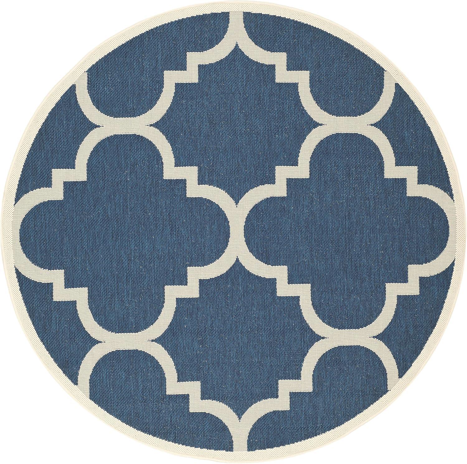 image:imageSAFAVIEH Courtyard Collection 8 x 11 BlueBeige CY6243 Moroccan Trellis Indoor Outdoor Waterproof EasyCleaning Patio Backyard Mudroom AreaRugNavyBeige
