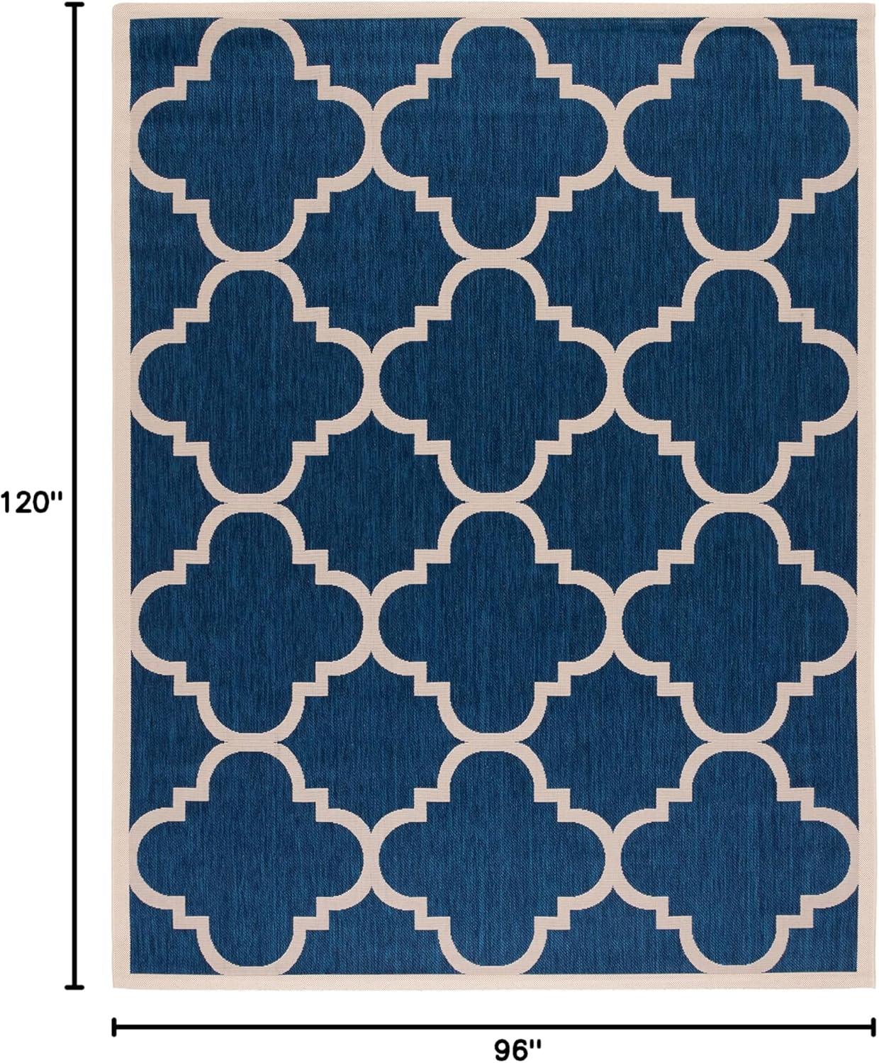 image:imageSAFAVIEH Courtyard Collection 8 x 11 BlueBeige CY6243 Moroccan Trellis Indoor Outdoor Waterproof EasyCleaning Patio Backyard Mudroom AreaRugNavyBeige