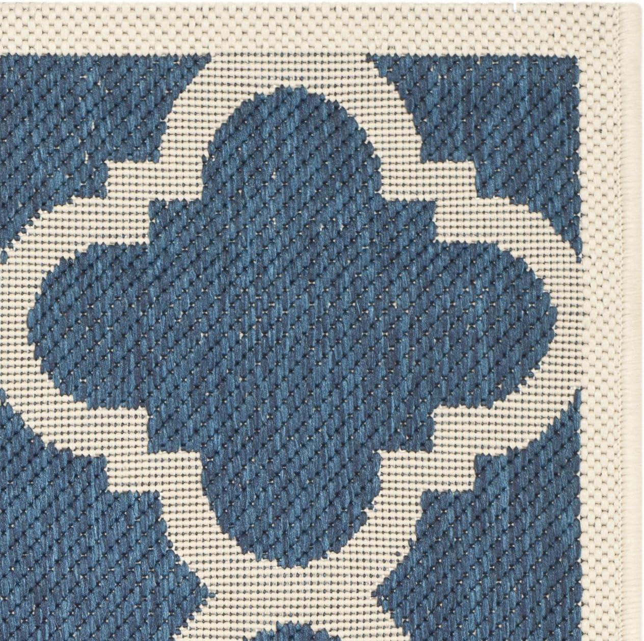 image:imageSAFAVIEH Courtyard Collection 8 x 11 BlueBeige CY6243 Moroccan Trellis Indoor Outdoor Waterproof EasyCleaning Patio Backyard Mudroom AreaRugNavyBeige