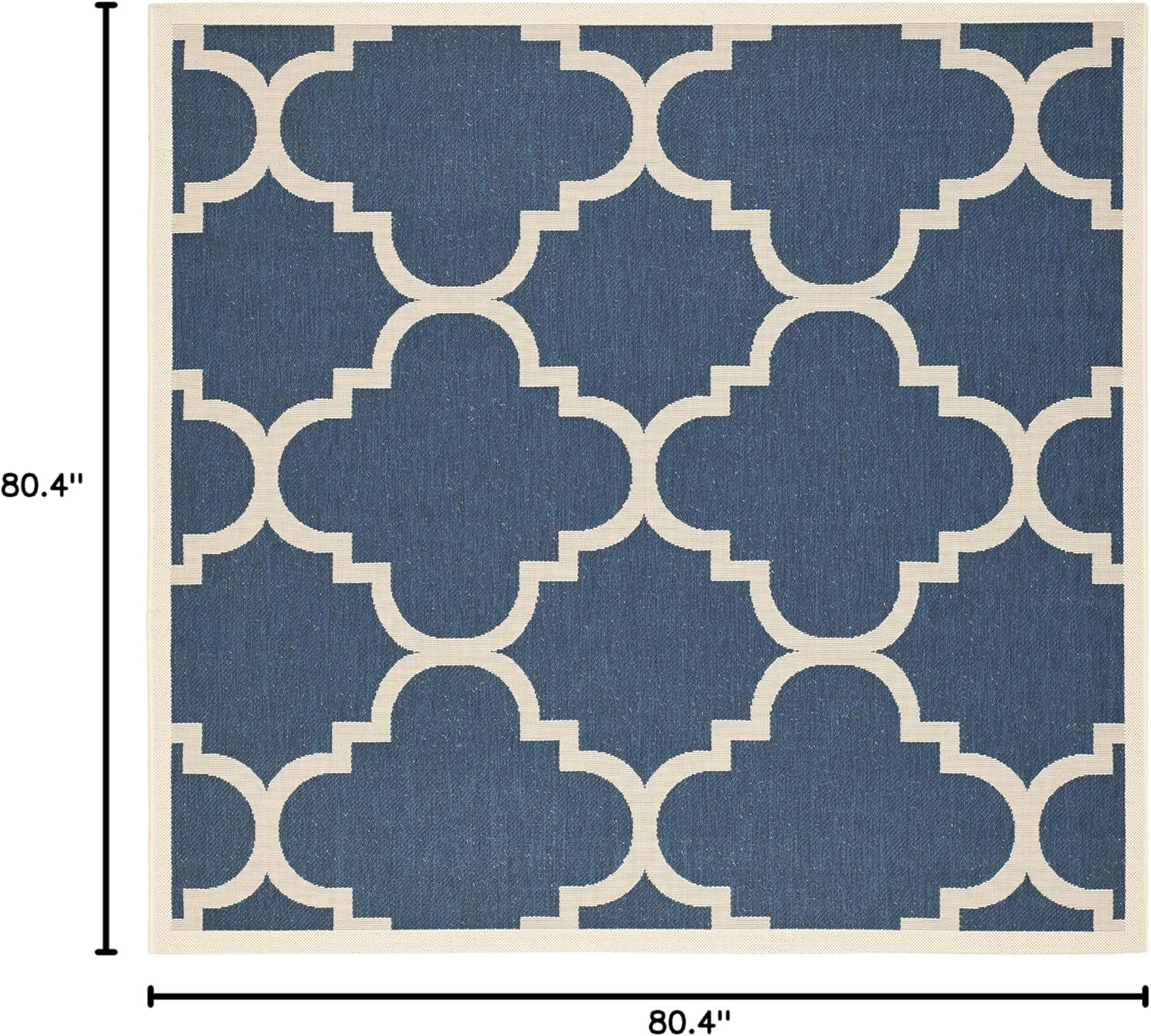 image:imageSAFAVIEH Courtyard Collection 8 x 11 BlueBeige CY6243 Moroccan Trellis Indoor Outdoor Waterproof EasyCleaning Patio Backyard Mudroom AreaRugNavyBeige