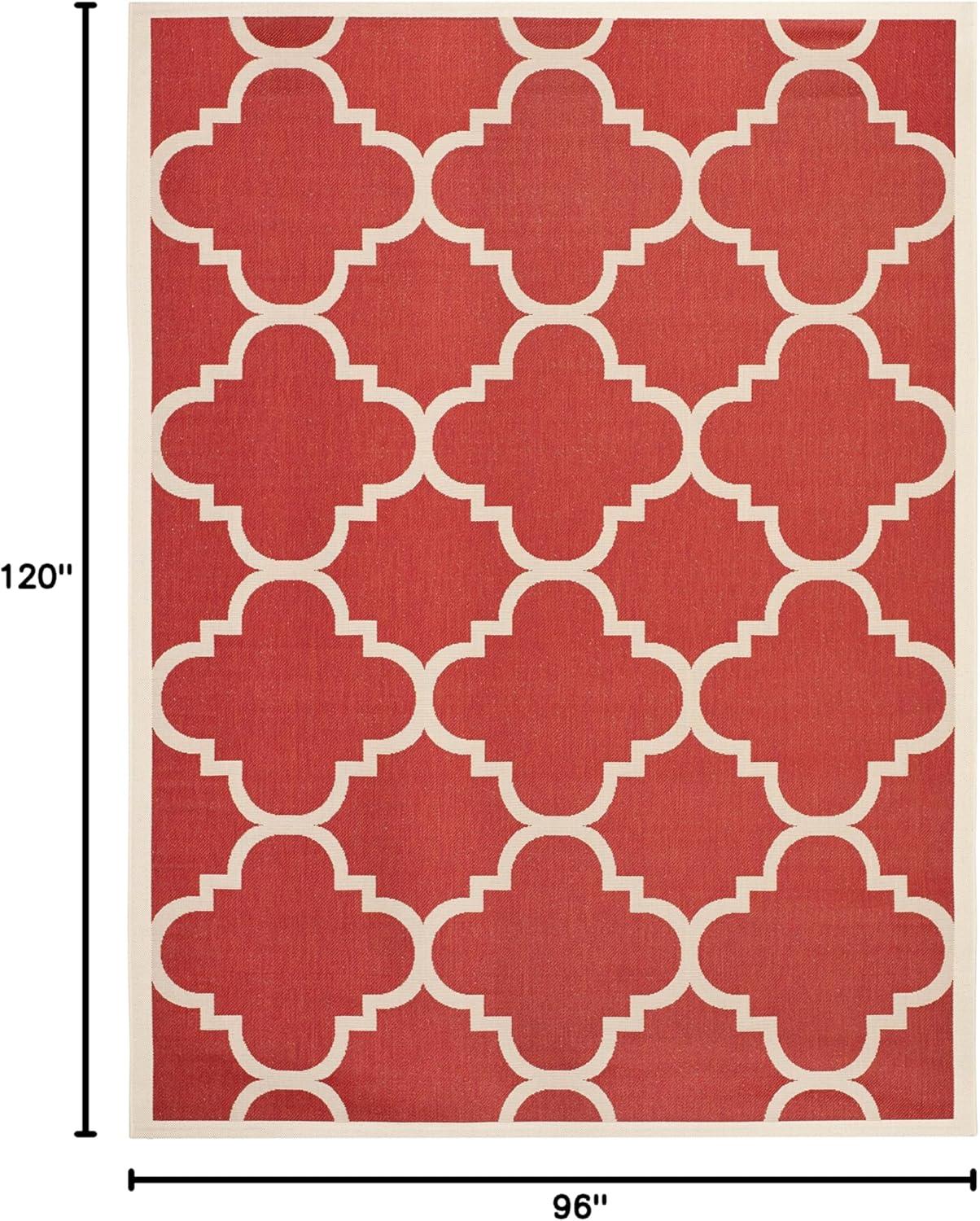 image:imageSAFAVIEH Courtyard Collection 8 x 11 BlueBeige CY6243 Moroccan Trellis Indoor Outdoor Waterproof EasyCleaning Patio Backyard Mudroom AreaRugRed