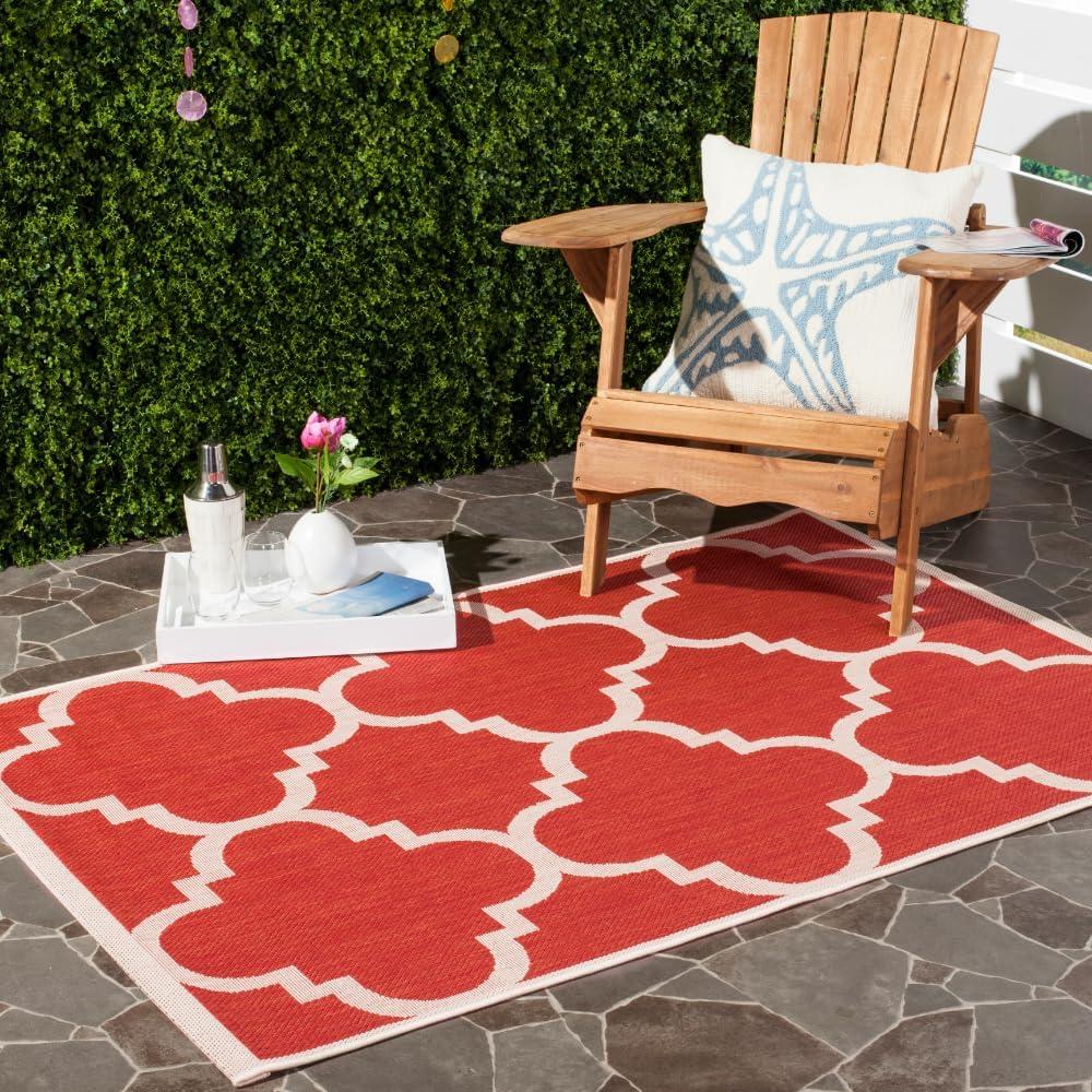 image:imageSAFAVIEH Courtyard Collection 8 x 11 BlueBeige CY6243 Moroccan Trellis Indoor Outdoor Waterproof EasyCleaning Patio Backyard Mudroom AreaRugRed
