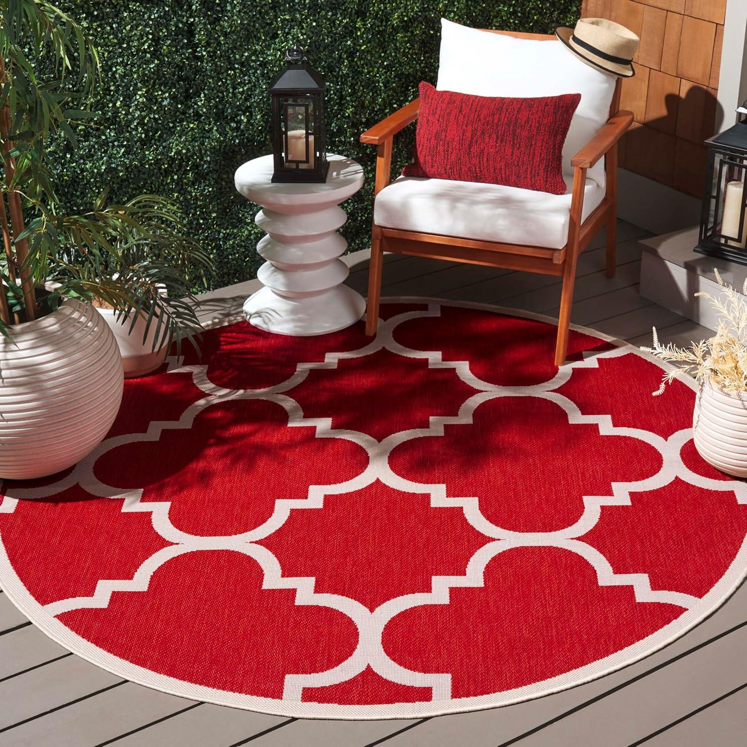 image:imageSAFAVIEH Courtyard Collection 8 x 11 BlueBeige CY6243 Moroccan Trellis Indoor Outdoor Waterproof EasyCleaning Patio Backyard Mudroom AreaRugRed