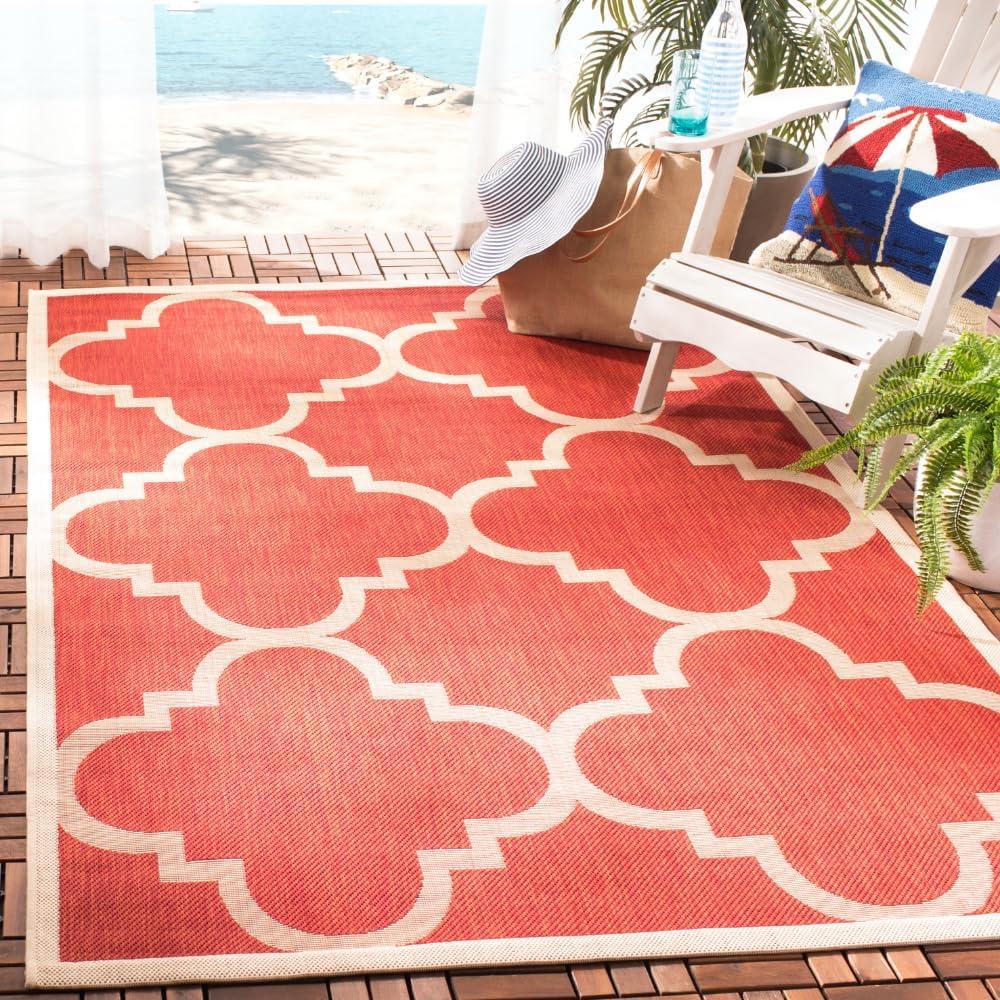 image:imageSAFAVIEH Courtyard Collection 8 x 11 BlueBeige CY6243 Moroccan Trellis Indoor Outdoor Waterproof EasyCleaning Patio Backyard Mudroom AreaRugRed
