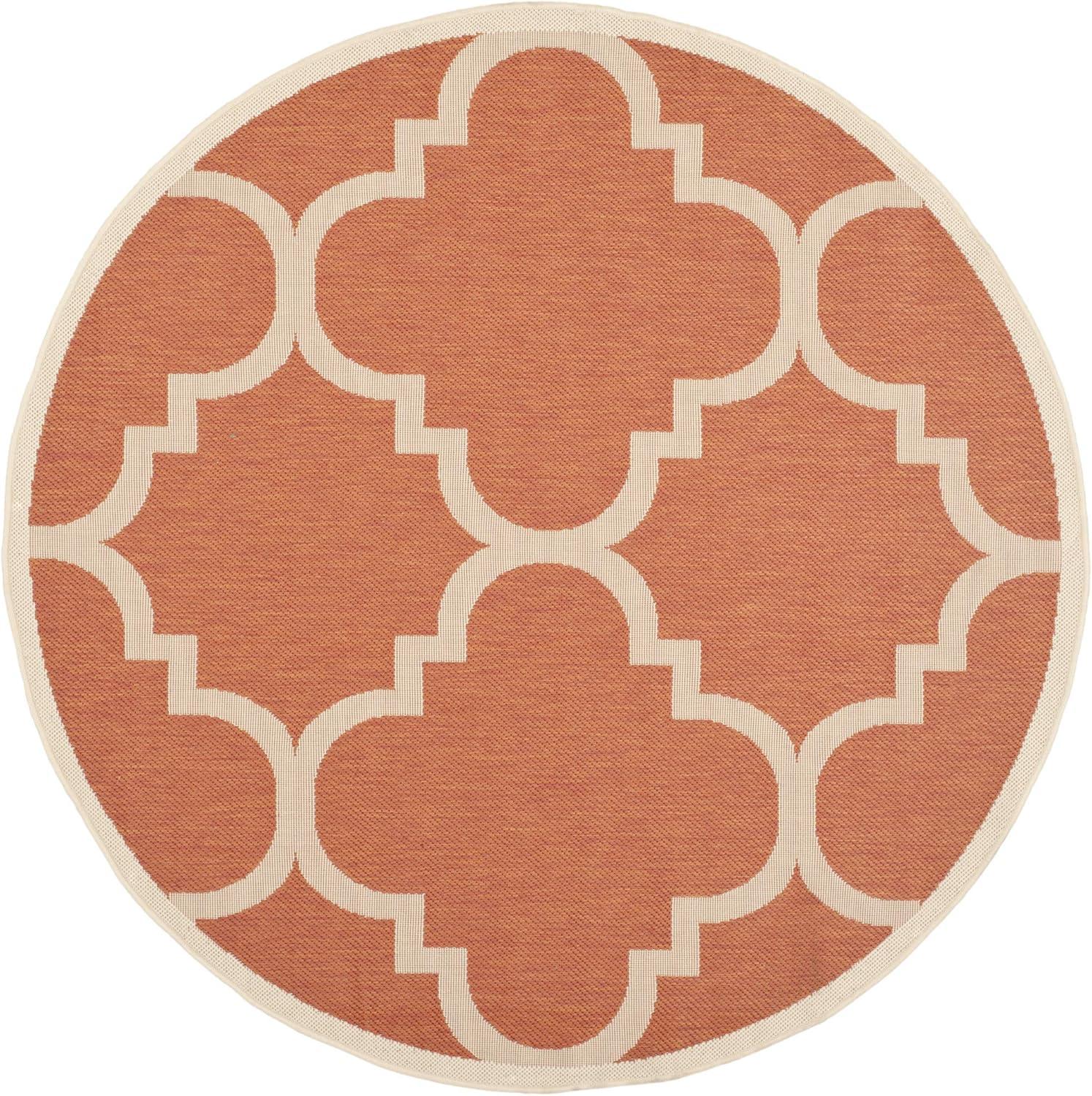 image:imageSAFAVIEH Courtyard Collection 8 x 11 BlueBeige CY6243 Moroccan Trellis Indoor Outdoor Waterproof EasyCleaning Patio Backyard Mudroom AreaRugTerracotta