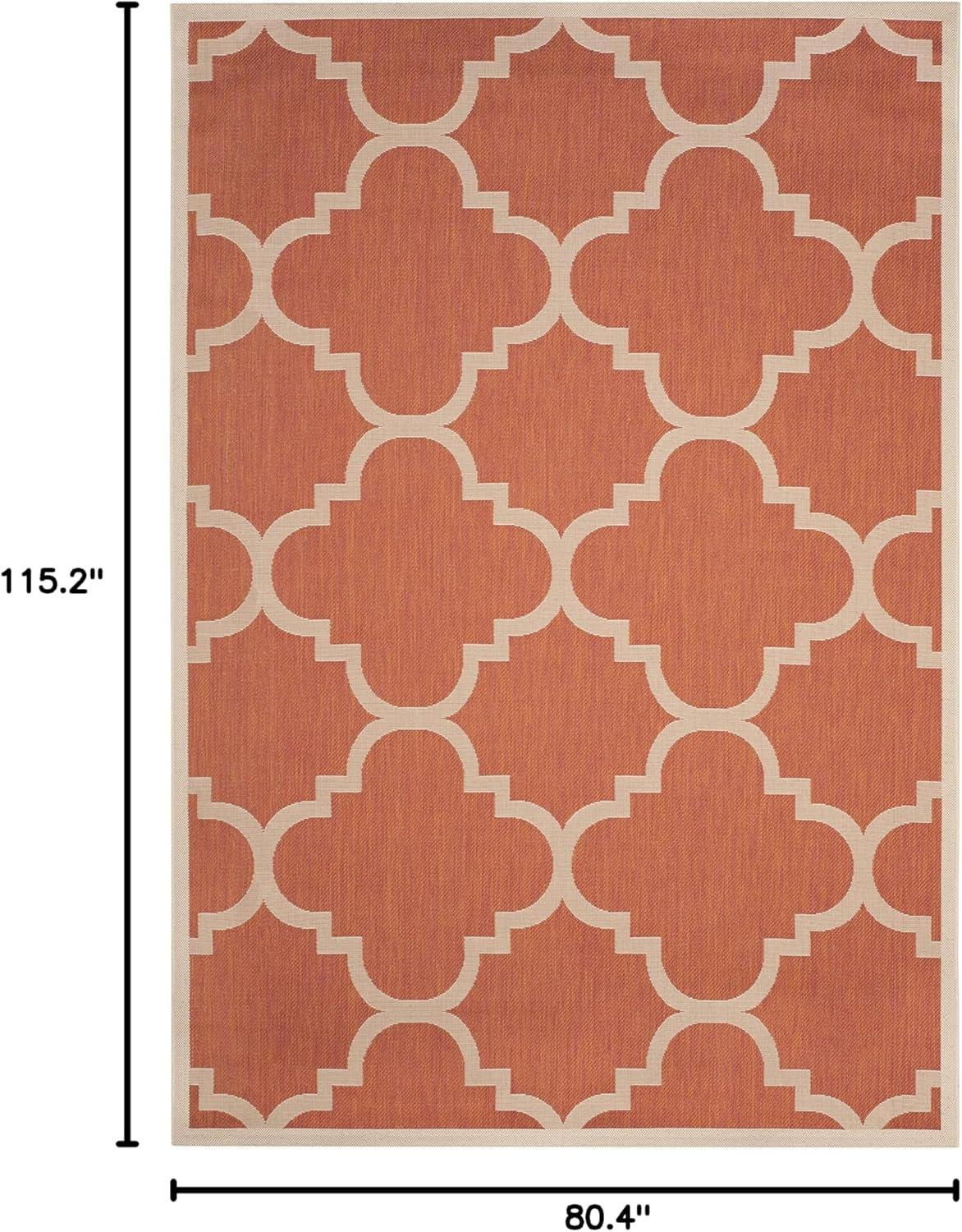 image:imageSAFAVIEH Courtyard Collection 8 x 11 BlueBeige CY6243 Moroccan Trellis Indoor Outdoor Waterproof EasyCleaning Patio Backyard Mudroom AreaRugTerracotta