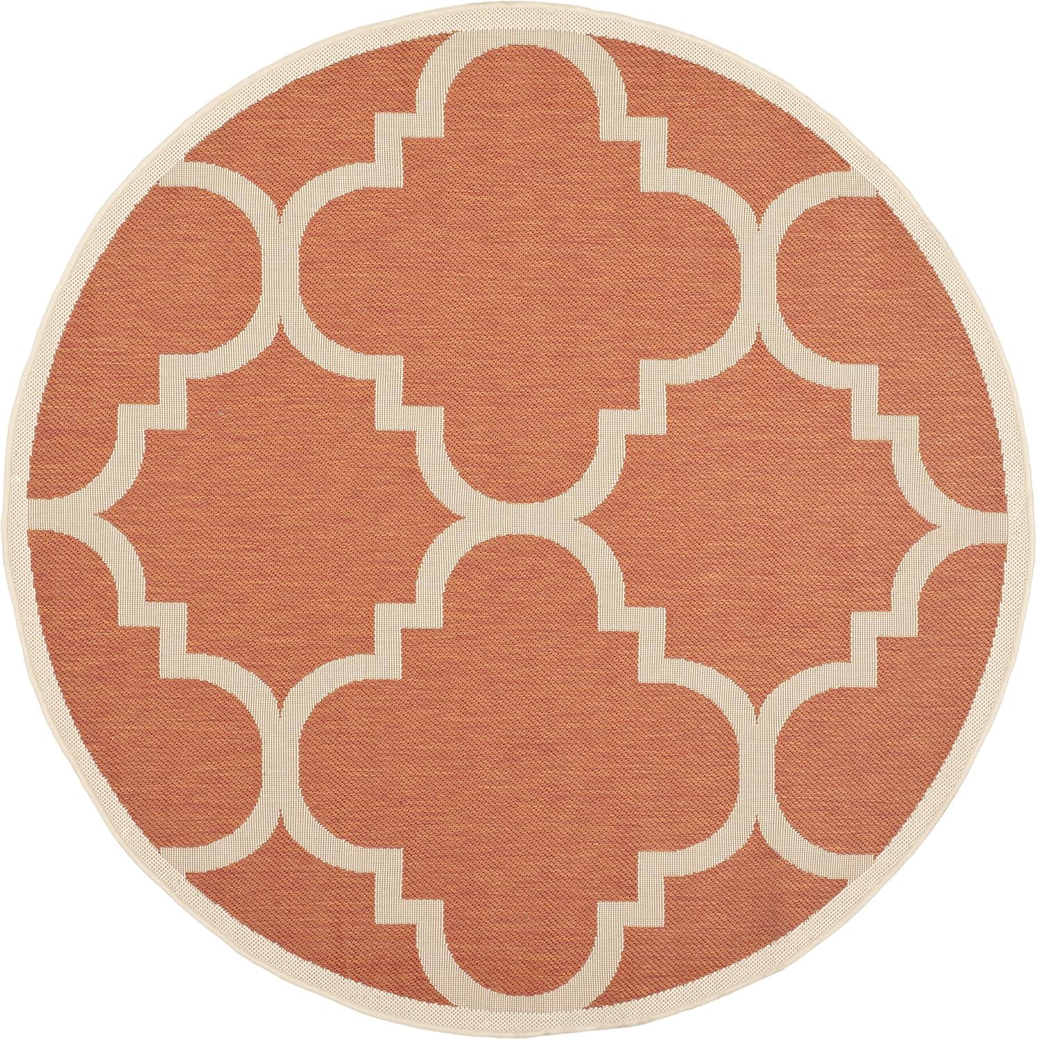 image:imageSAFAVIEH Courtyard Collection 8 x 11 BlueBeige CY6243 Moroccan Trellis Indoor Outdoor Waterproof EasyCleaning Patio Backyard Mudroom AreaRugTerracotta