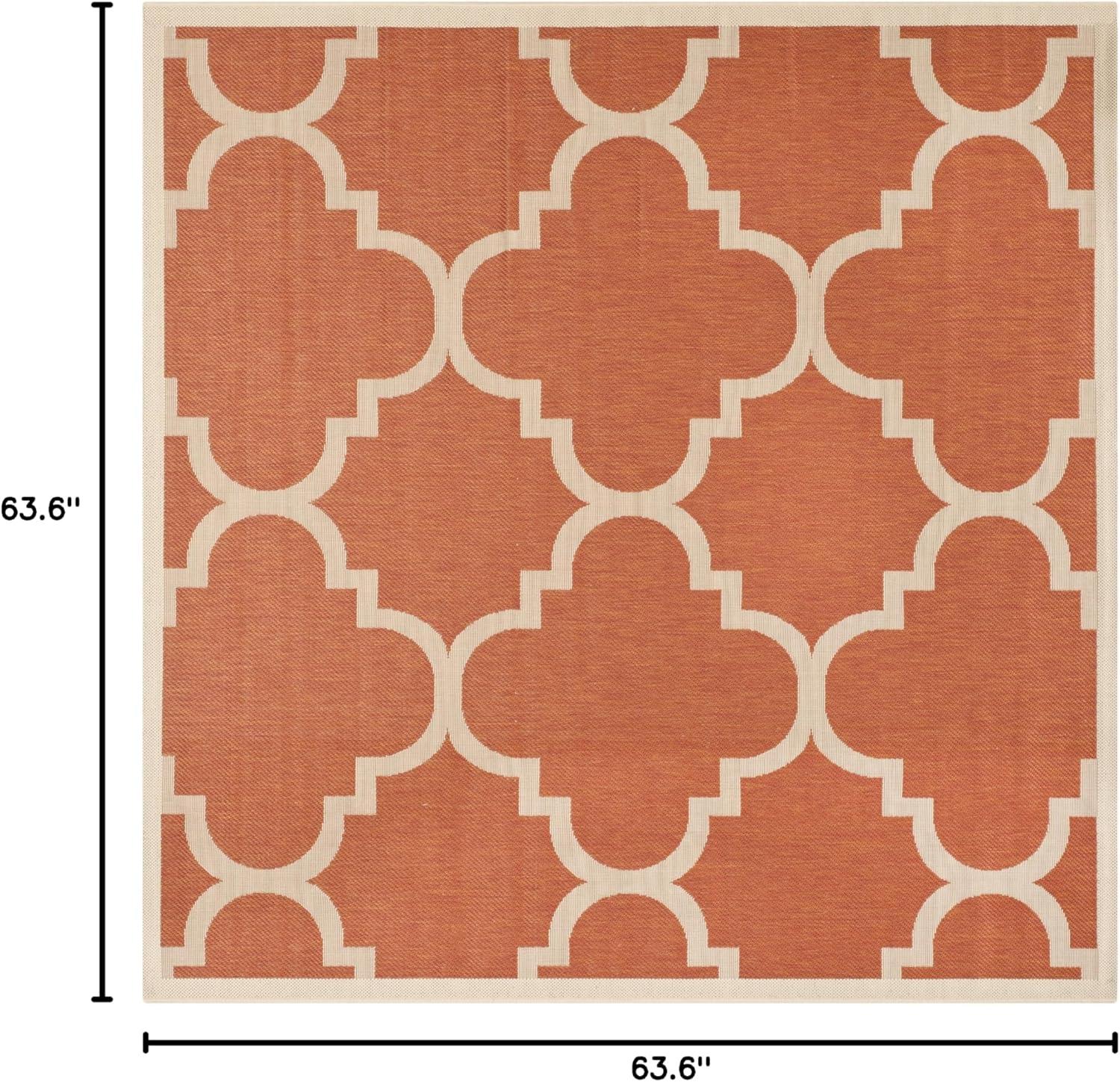 image:imageSAFAVIEH Courtyard Collection 8 x 11 BlueBeige CY6243 Moroccan Trellis Indoor Outdoor Waterproof EasyCleaning Patio Backyard Mudroom AreaRugTerracotta