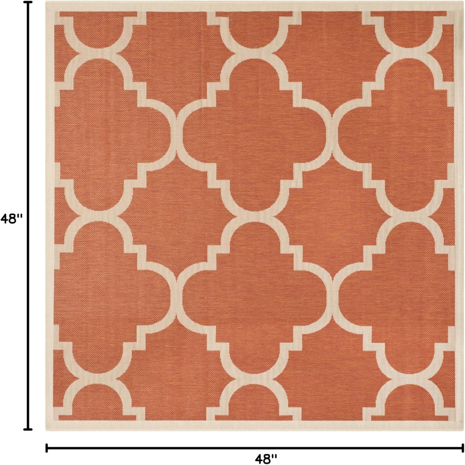 image:imageSAFAVIEH Courtyard Collection 8 x 11 BlueBeige CY6243 Moroccan Trellis Indoor Outdoor Waterproof EasyCleaning Patio Backyard Mudroom AreaRugTerracotta