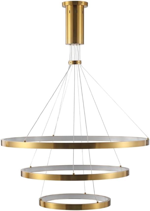 image:imageSAFAVIEH Couture Lighting Collection Meranda Modern White 3Tier LED ChandelierGold