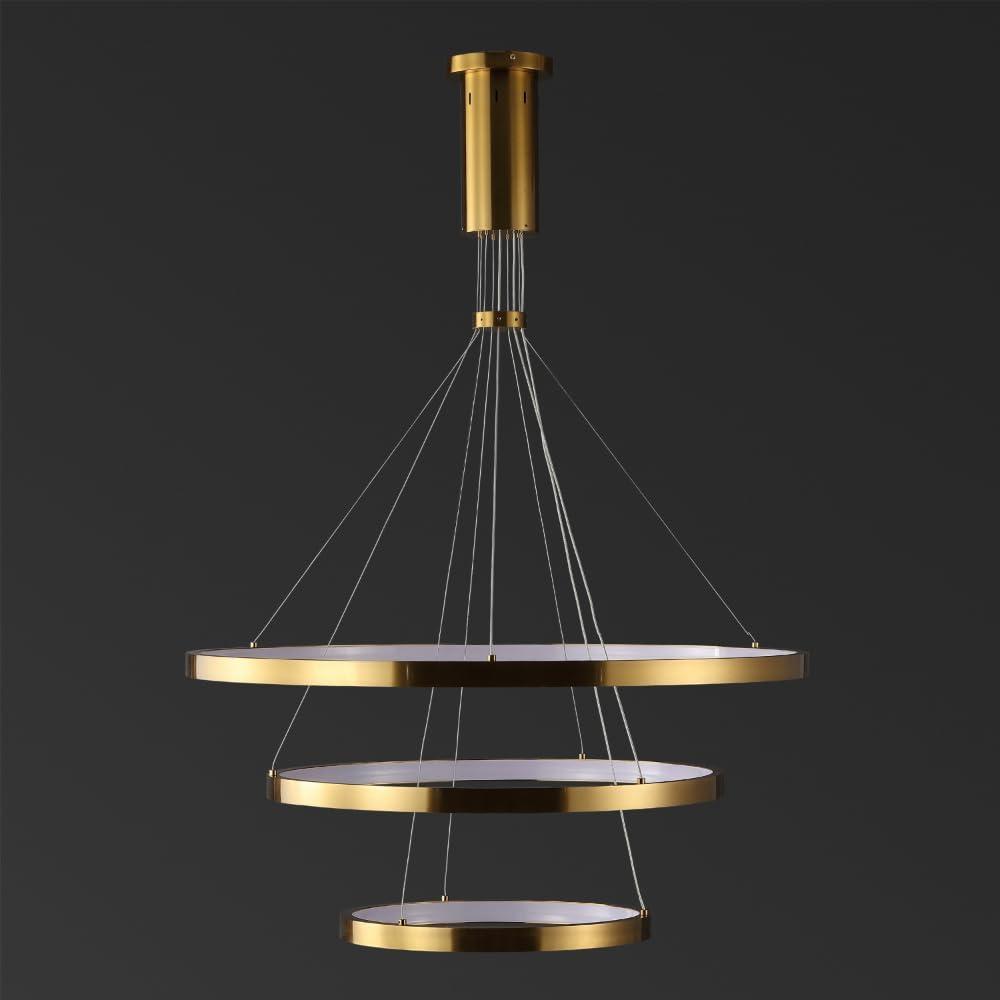 image:imageSAFAVIEH Couture Lighting Collection Meranda Modern White 3Tier LED ChandelierGold