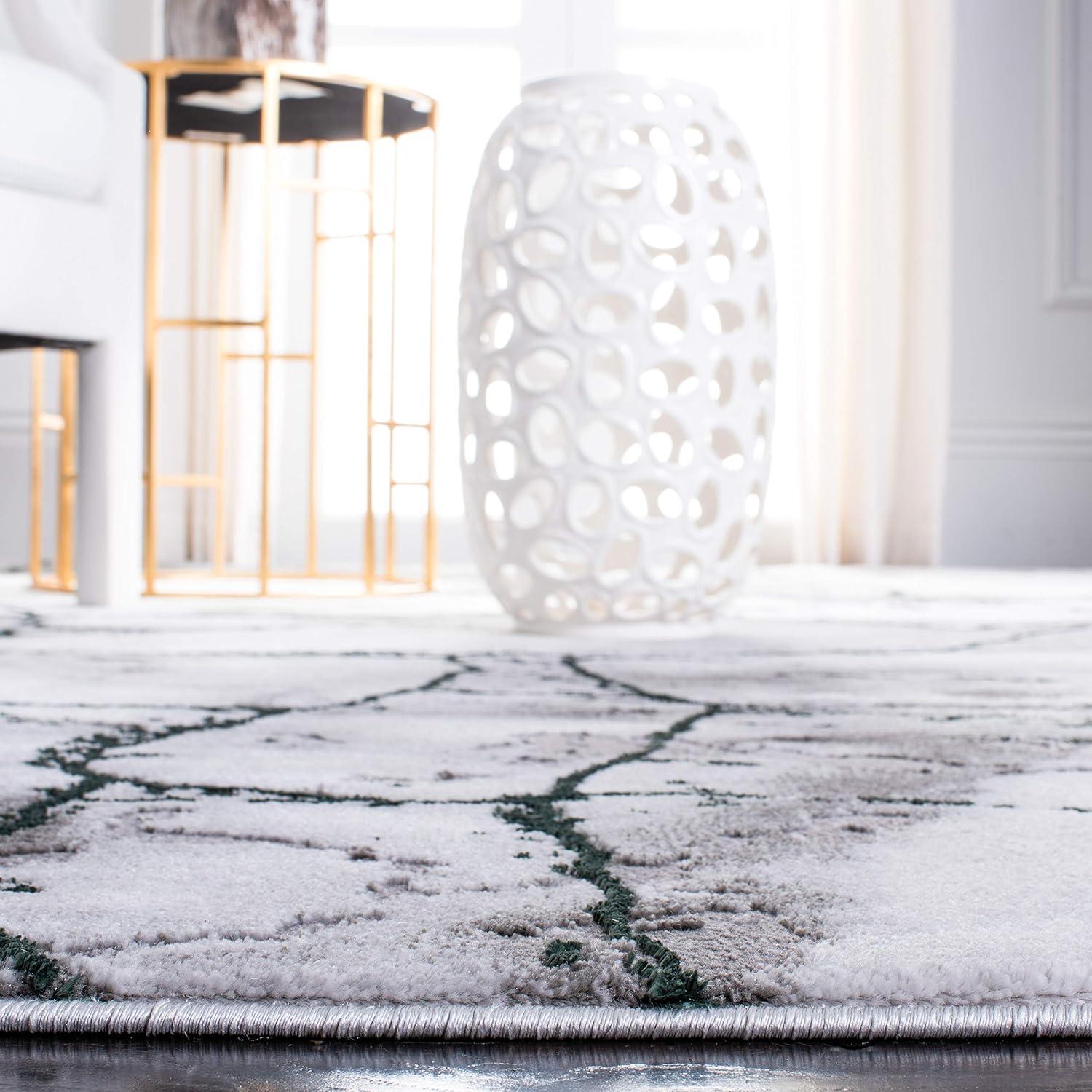 image:imageSAFAVIEH Craft Collection Area Rug 8 x 10 Grey amp Gold Modern Abstract Design NonShedding amp Easy Care Ideal for High Traffic Areas in Living Room Bedroom CFT877FGreyGreen