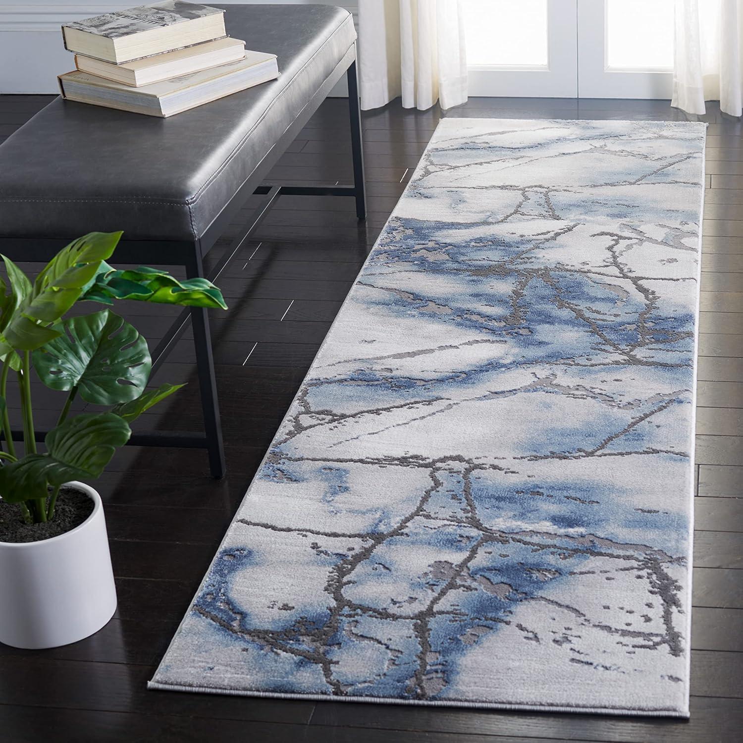 image:imageSAFAVIEH Craft Collection Area Rug 8 x 10 Grey amp Gold Modern Abstract Design NonShedding amp Easy Care Ideal for High Traffic Areas in Living Room Bedroom CFT877FGreyBlue