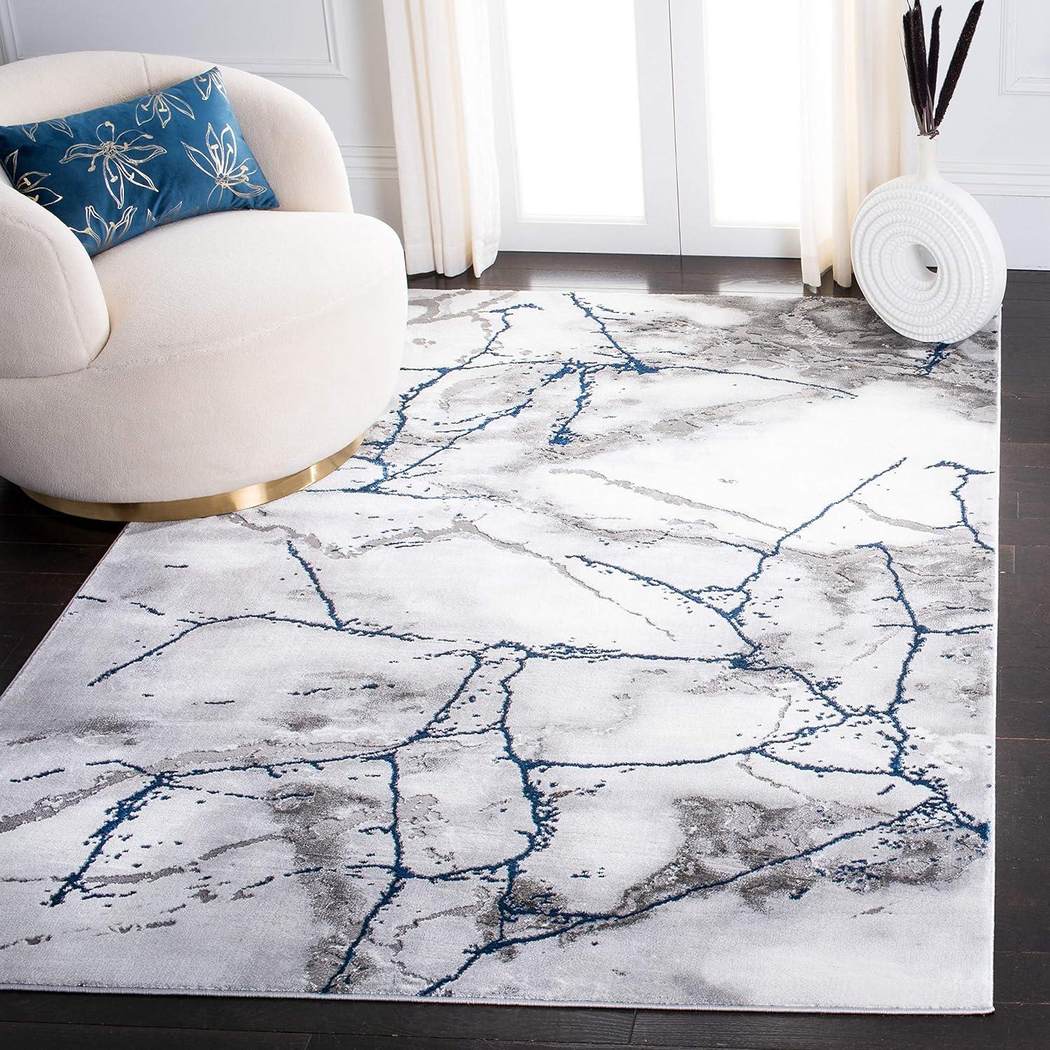 image:imageSAFAVIEH Craft Collection Area Rug 8 x 10 Grey amp Gold Modern Abstract Design NonShedding amp Easy Care Ideal for High Traffic Areas in Living Room Bedroom CFT877FIvory GreyBlue