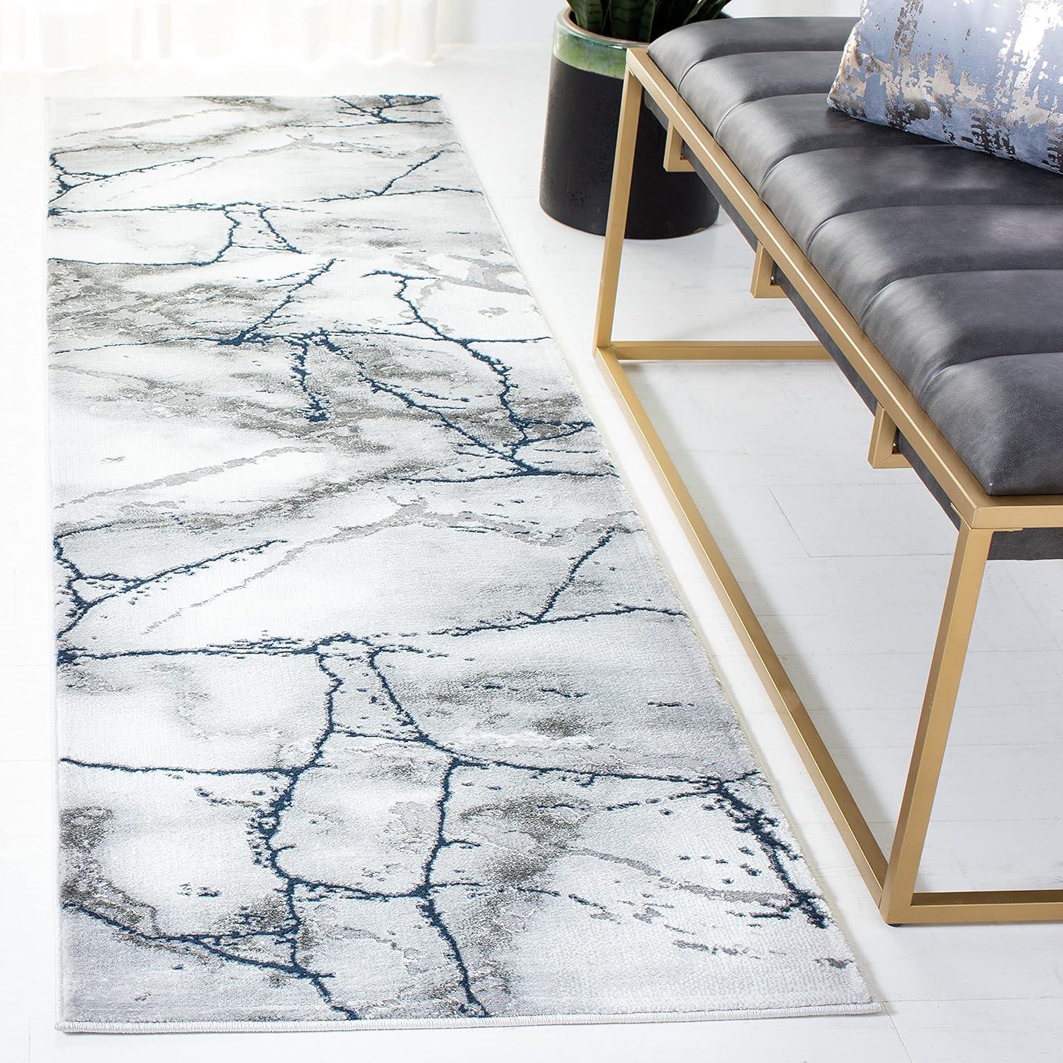 image:imageSAFAVIEH Craft Collection Area Rug 8 x 10 Grey amp Gold Modern Abstract Design NonShedding amp Easy Care Ideal for High Traffic Areas in Living Room Bedroom CFT877FIvory GreyBlue