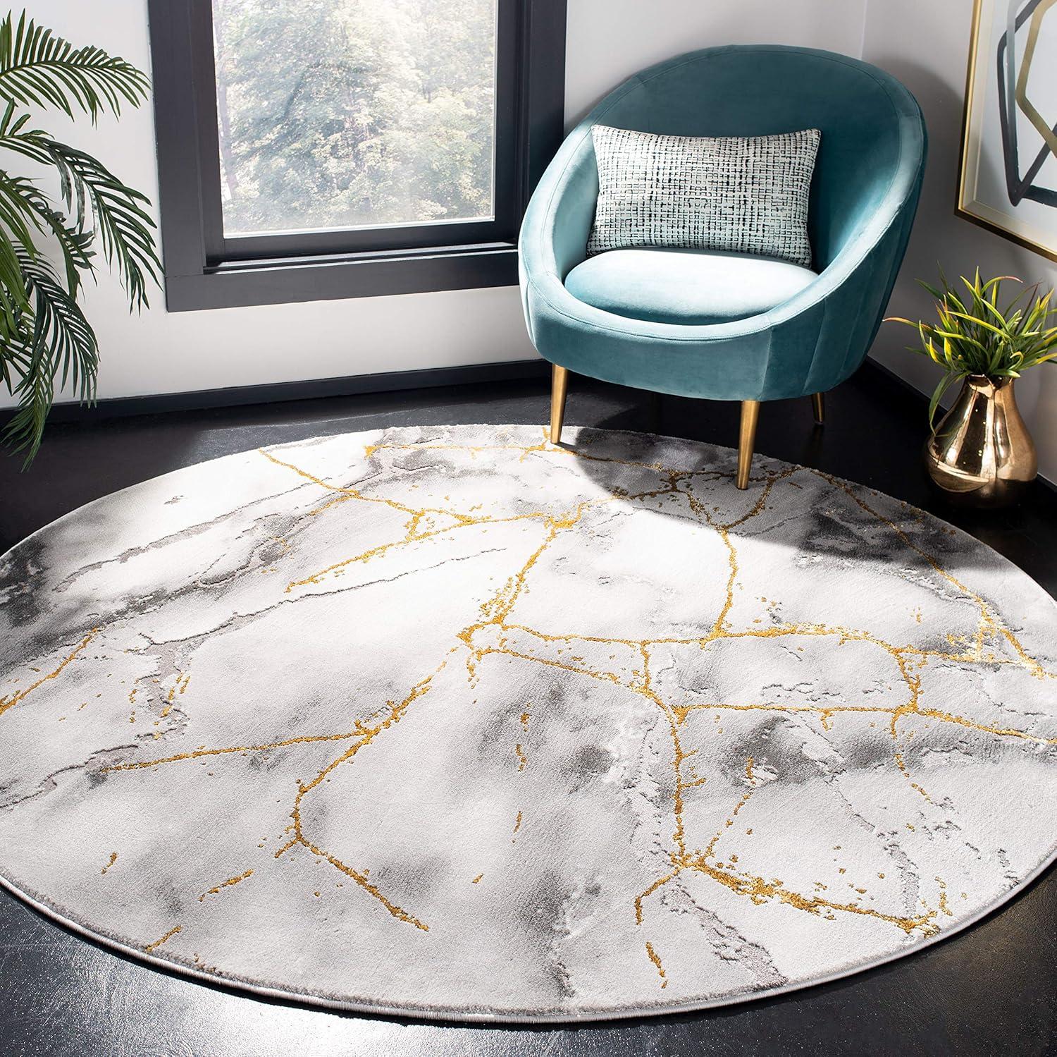 image:imageSAFAVIEH Craft Collection Area Rug 8 x 10 Grey amp Gold Modern Abstract Design NonShedding amp Easy Care Ideal for High Traffic Areas in Living Room Bedroom CFT877FGreyGold