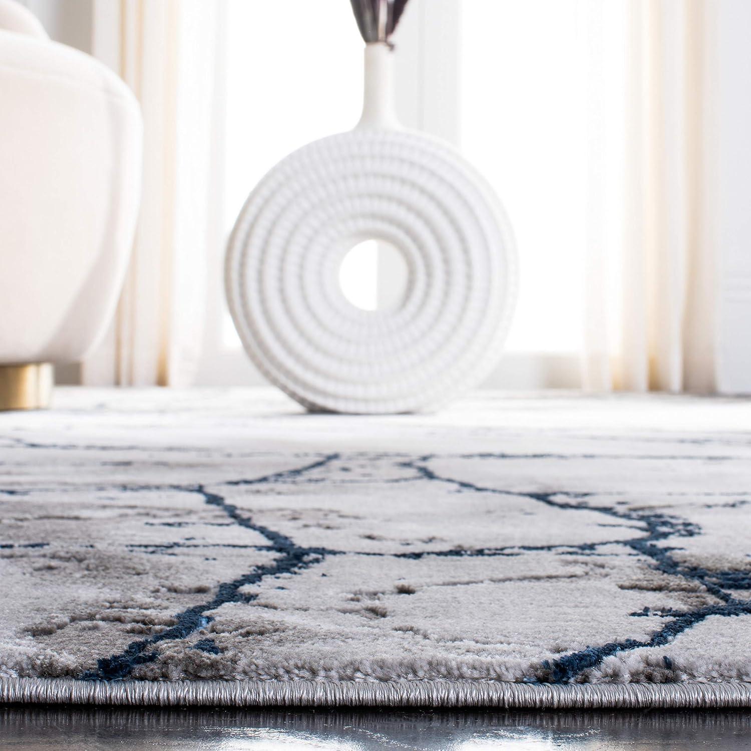 image:imageSAFAVIEH Craft Collection Area Rug 8 x 10 Grey amp Gold Modern Abstract Design NonShedding amp Easy Care Ideal for High Traffic Areas in Living Room Bedroom CFT877FIvory GreyBlue