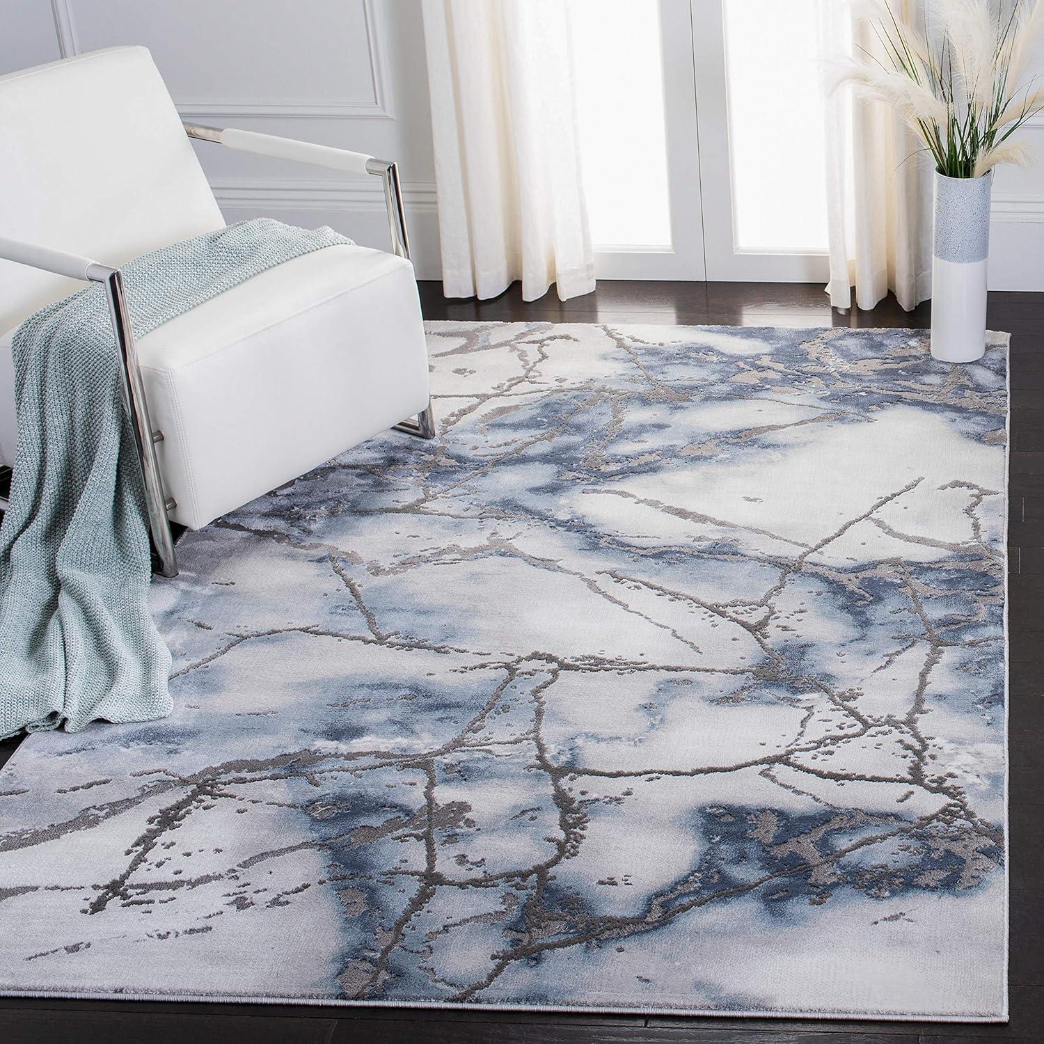image:imageSAFAVIEH Craft Collection Area Rug 8 x 10 Grey amp Gold Modern Abstract Design NonShedding amp Easy Care Ideal for High Traffic Areas in Living Room Bedroom CFT877FGreyBlue
