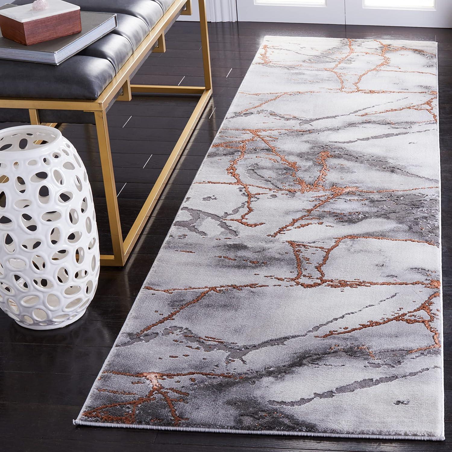 image:imageSAFAVIEH Craft Collection Area Rug 8 x 10 Grey amp Gold Modern Abstract Design NonShedding amp Easy Care Ideal for High Traffic Areas in Living Room Bedroom CFT877FGreyOrange