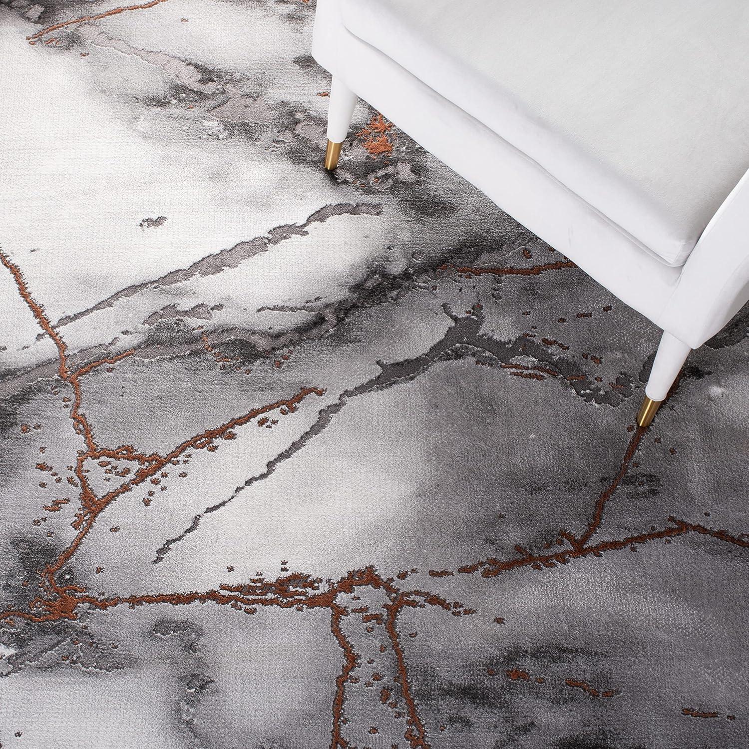 image:imageSAFAVIEH Craft Collection Area Rug 8 x 10 Grey amp Gold Modern Abstract Design NonShedding amp Easy Care Ideal for High Traffic Areas in Living Room Bedroom CFT877FGreyOrange