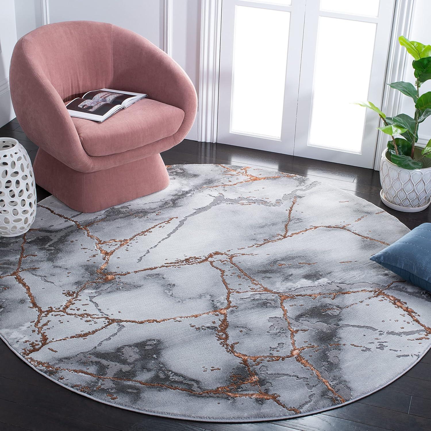 image:imageSAFAVIEH Craft Collection Area Rug 8 x 10 Grey amp Gold Modern Abstract Design NonShedding amp Easy Care Ideal for High Traffic Areas in Living Room Bedroom CFT877FGreyOrange