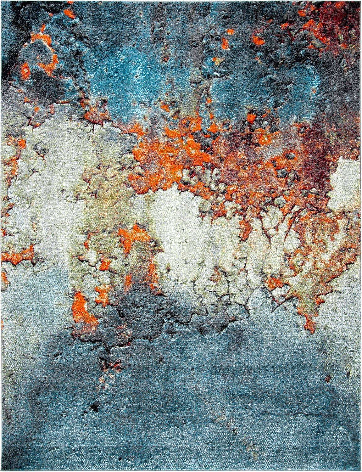 image:imageSAFAVIEH Glacier Collection Area Rug 53 x 76 Blue amp Multi Modern Abstract Design NonShedding amp Easy Care Ideal for High Traffic Areas in Living Room Bedroom GLA125BBlueMulti