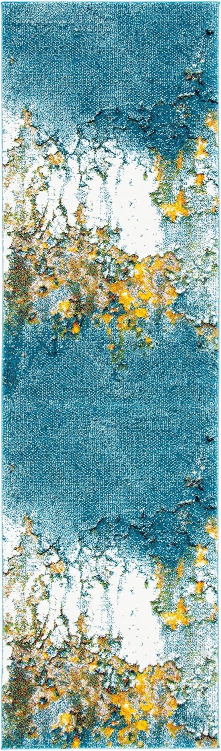 image:imageSAFAVIEH Glacier Collection Area Rug 53 x 76 Blue amp Multi Modern Abstract Design NonShedding amp Easy Care Ideal for High Traffic Areas in Living Room Bedroom GLA125BBlueGold