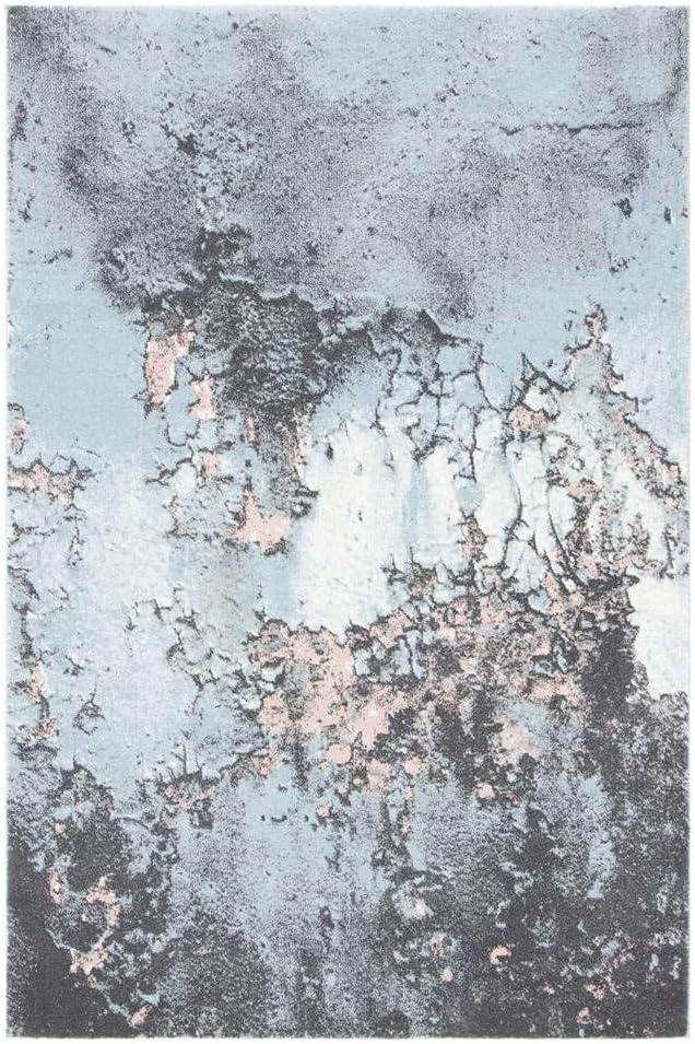 image:imageSAFAVIEH Glacier Collection Area Rug 53 x 76 Blue amp Multi Modern Abstract Design NonShedding amp Easy Care Ideal for High Traffic Areas in Living Room Bedroom GLA125BBluePink
