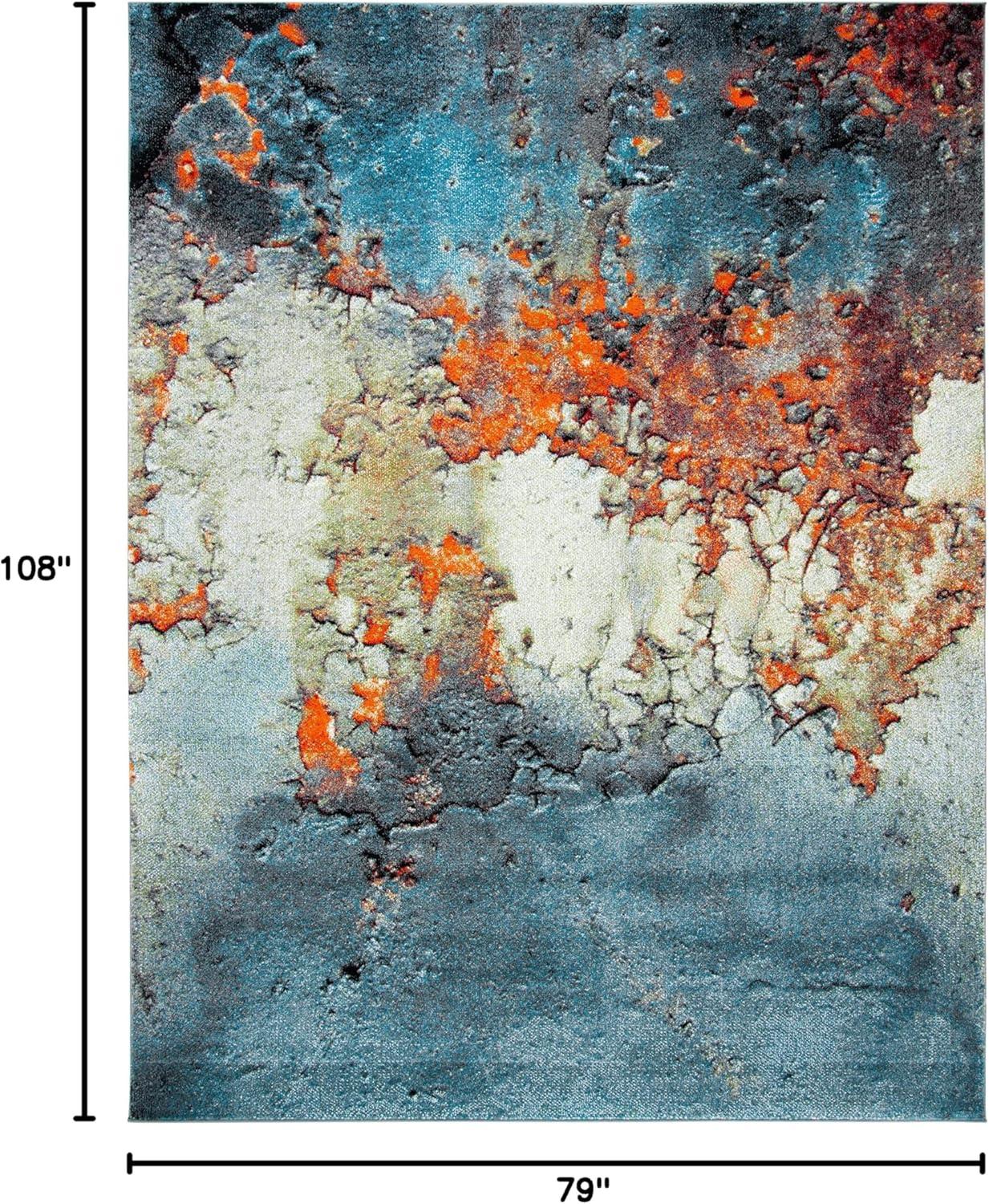 image:imageSAFAVIEH Glacier Collection Area Rug 53 x 76 Blue amp Multi Modern Abstract Design NonShedding amp Easy Care Ideal for High Traffic Areas in Living Room Bedroom GLA125BBlueMulti