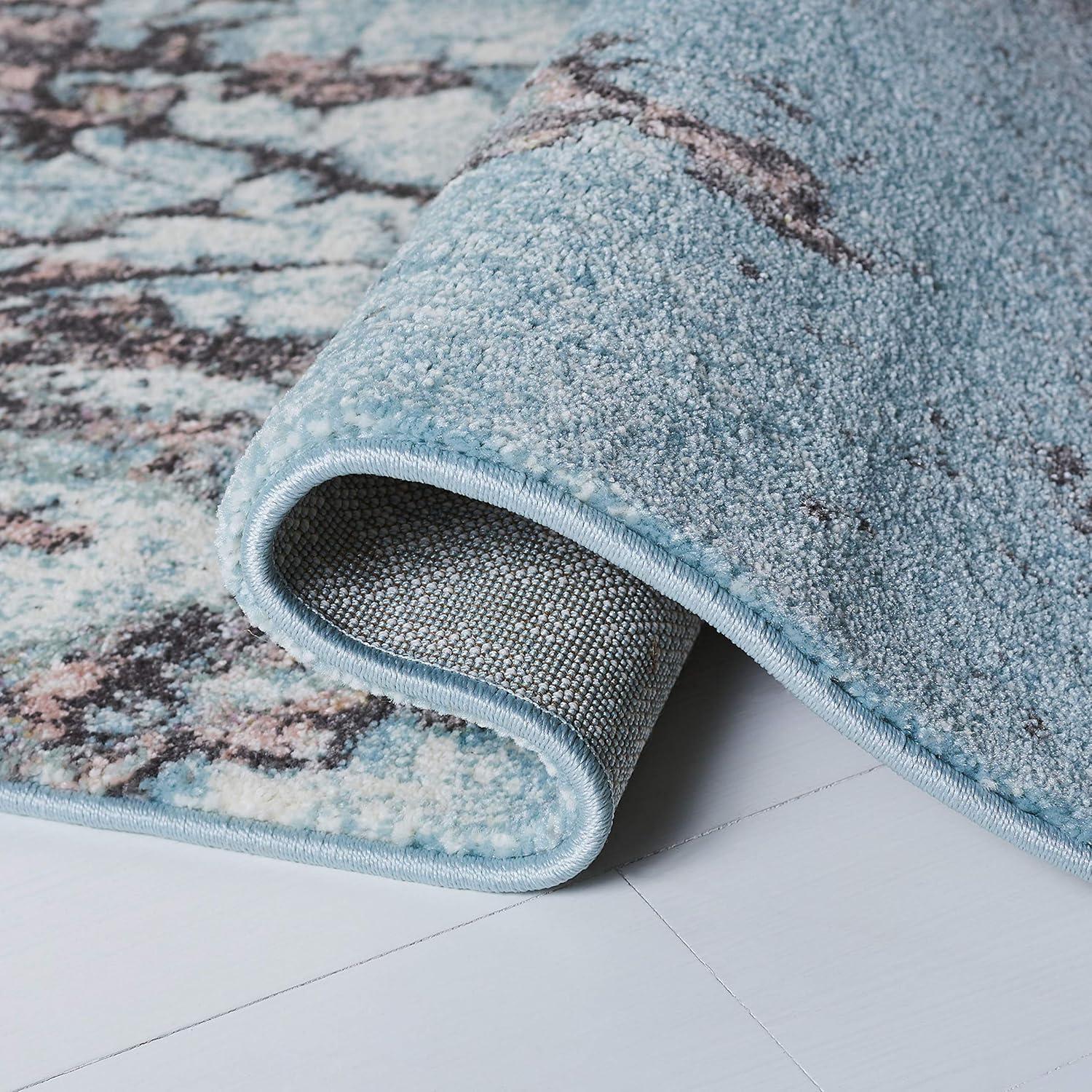 image:imageSAFAVIEH Glacier Collection Area Rug 53 x 76 Blue amp Multi Modern Abstract Design NonShedding amp Easy Care Ideal for High Traffic Areas in Living Room Bedroom GLA125BBluePink