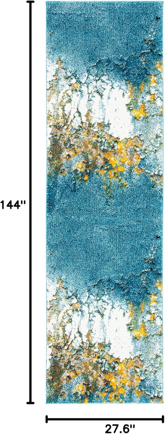 image:imageSAFAVIEH Glacier Collection Area Rug 53 x 76 Blue amp Multi Modern Abstract Design NonShedding amp Easy Care Ideal for High Traffic Areas in Living Room Bedroom GLA125BBlueGold
