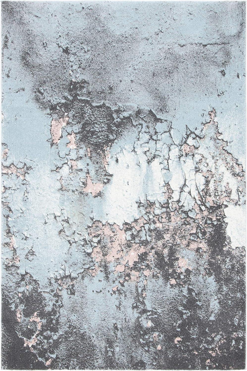 image:imageSAFAVIEH Glacier Collection Area Rug 53 x 76 Blue amp Multi Modern Abstract Design NonShedding amp Easy Care Ideal for High Traffic Areas in Living Room Bedroom GLA125BBluePink