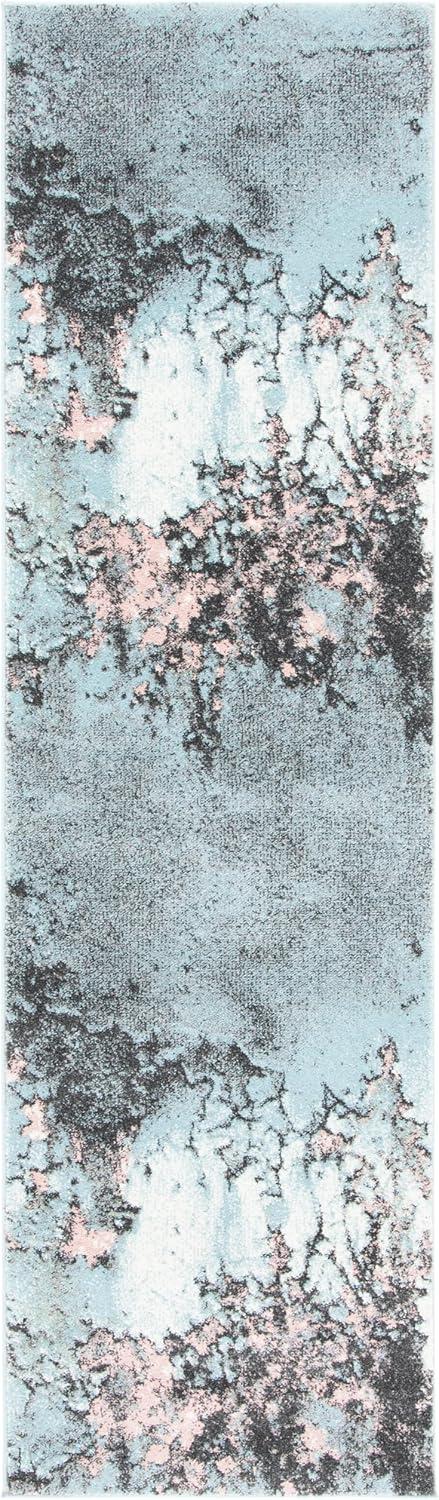 image:imageSAFAVIEH Glacier Collection Area Rug 53 x 76 Blue amp Multi Modern Abstract Design NonShedding amp Easy Care Ideal for High Traffic Areas in Living Room Bedroom GLA125BBluePink